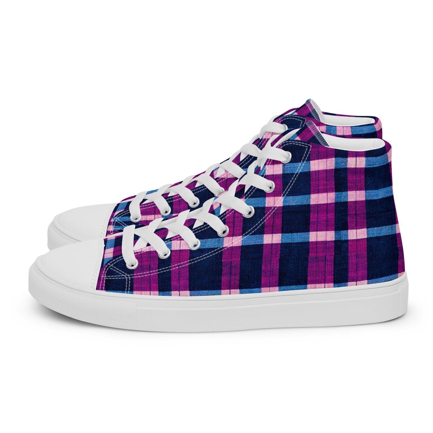 Royal Highlander Plaid Men’s high top canvas shoes