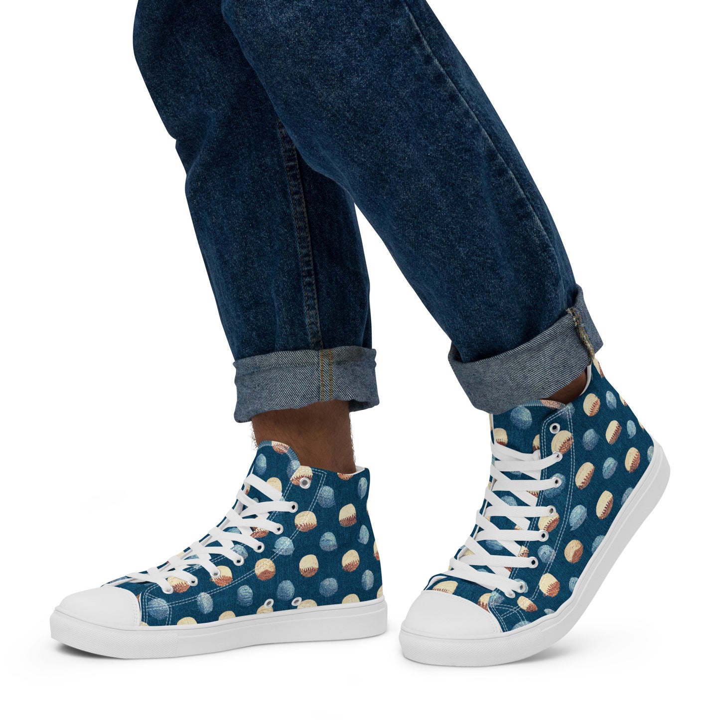 Play Ball Men’s high top canvas shoes