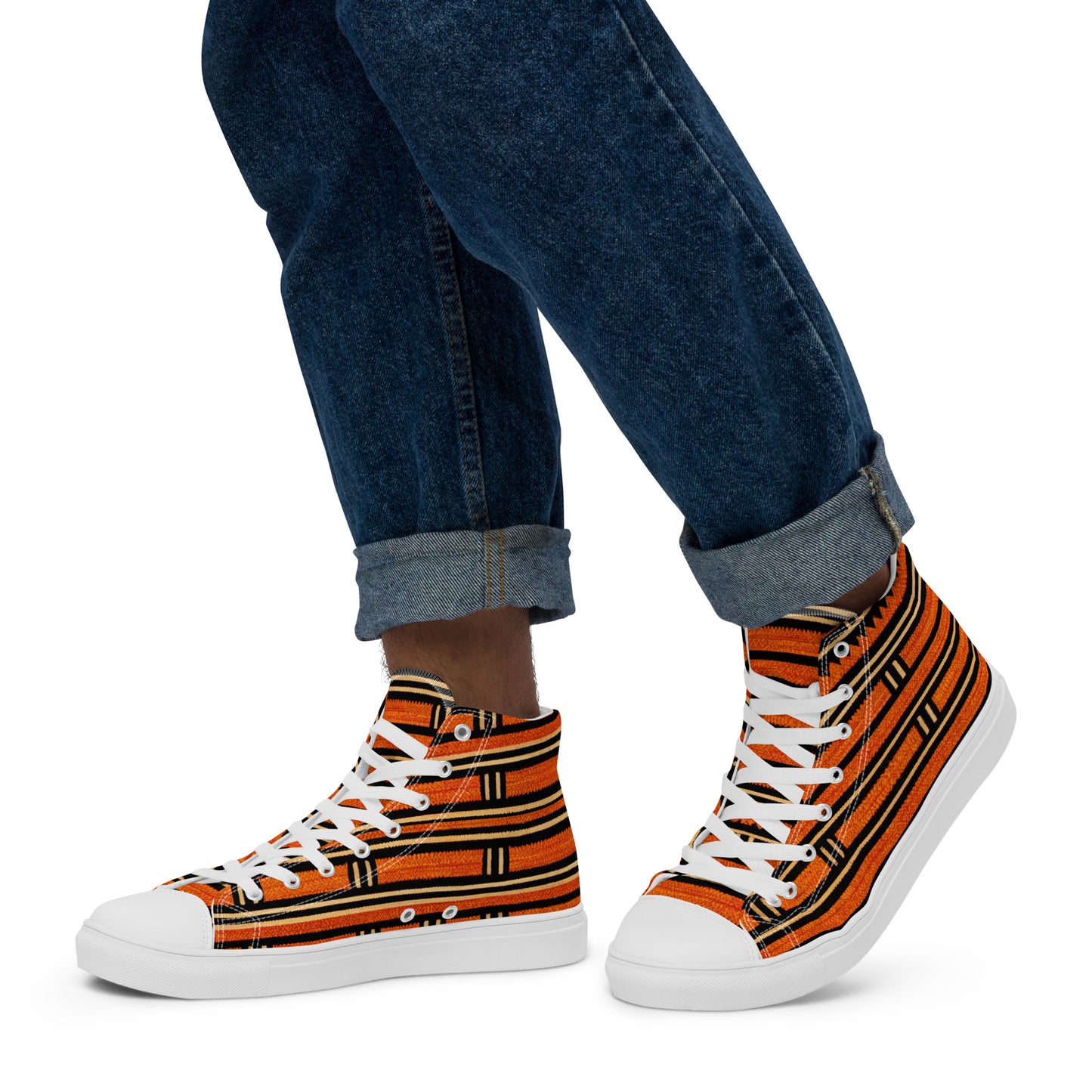 Nightfall Bricks Men’s high top canvas shoes