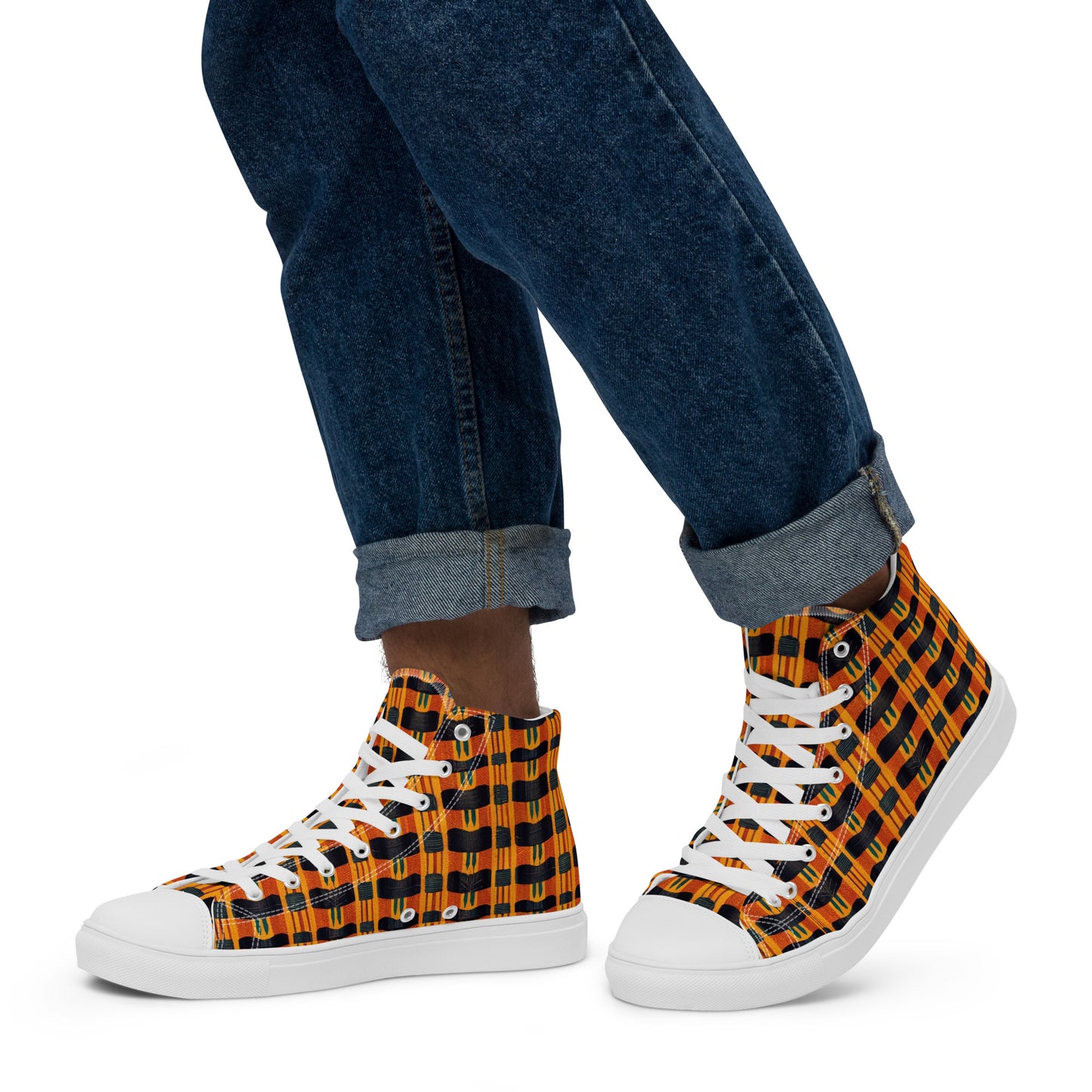 Lusaka Loomed Landscape Men’s high top canvas shoes