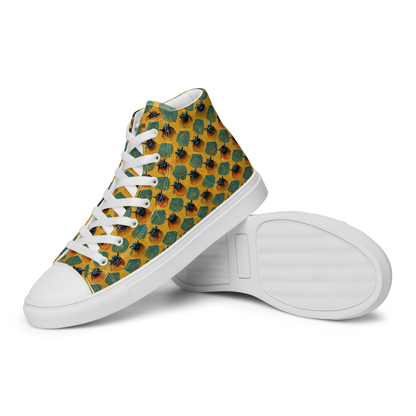 Honeycomb Whispers Men’s high top canvas shoes