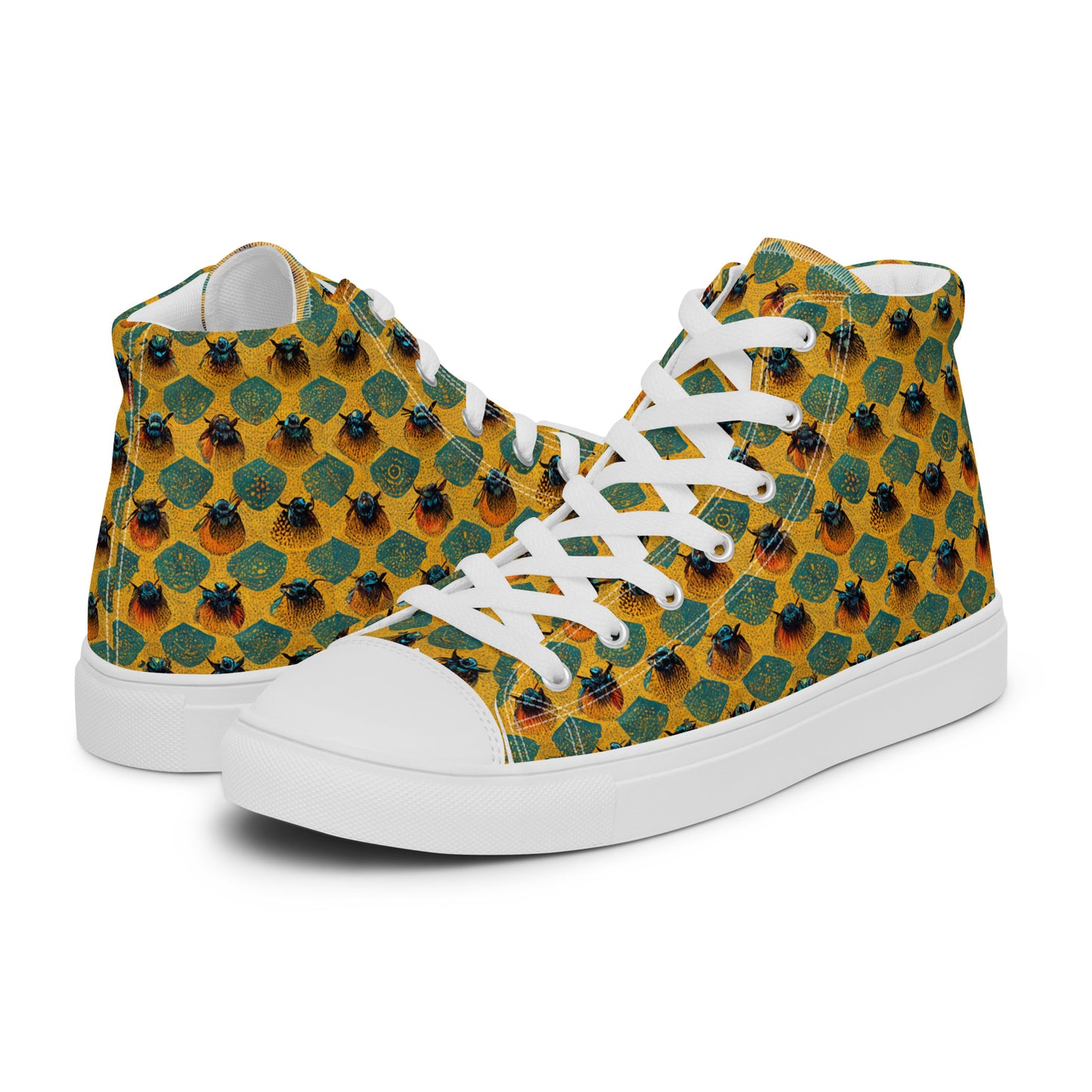 Honeycomb Whispers Men’s high top canvas shoes