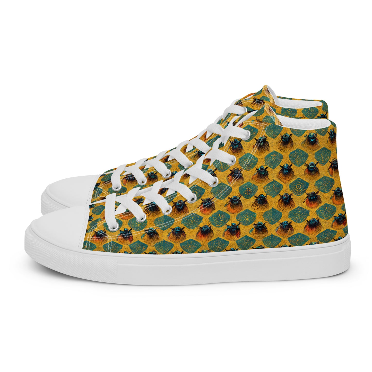 Honeycomb Whispers Men’s high top canvas shoes