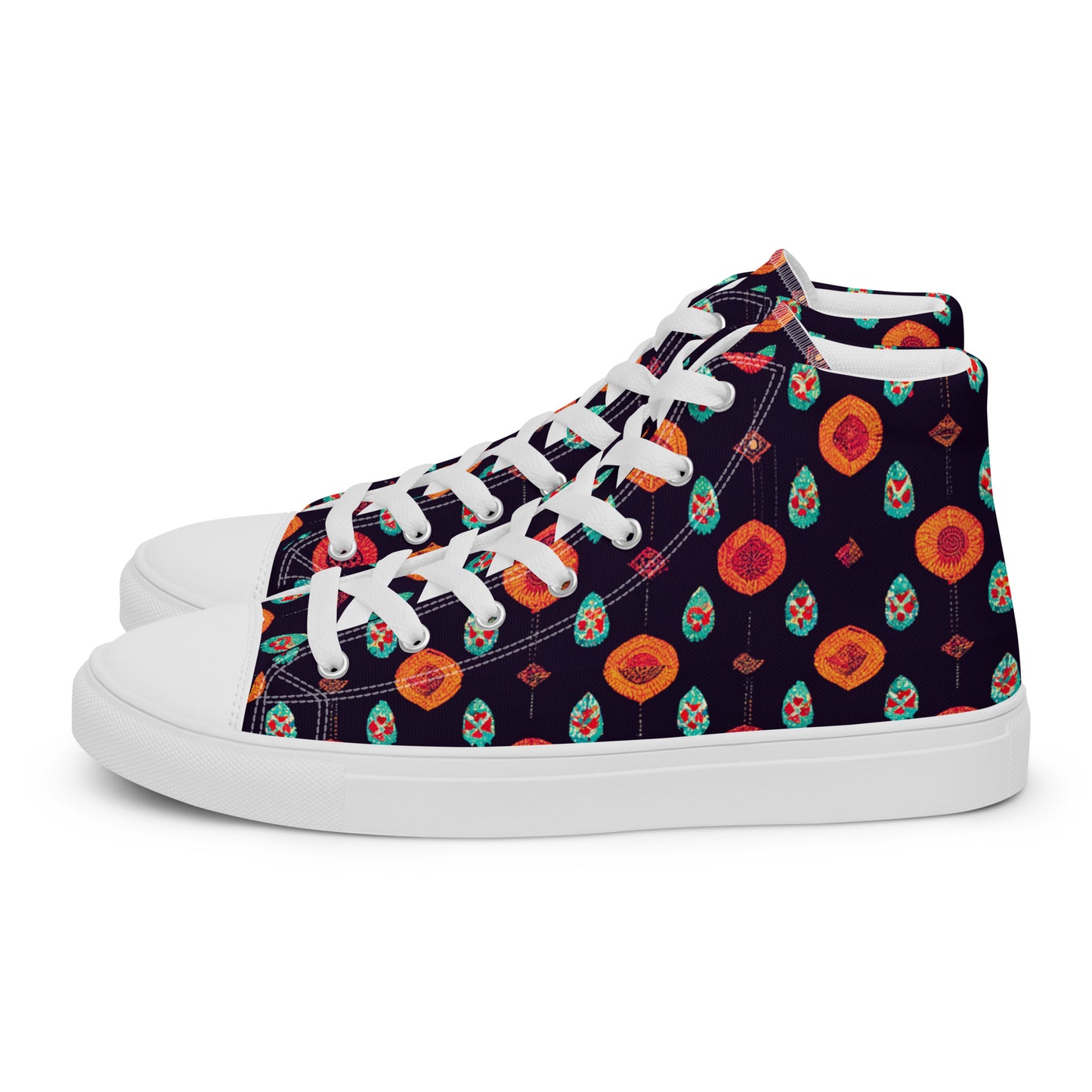 Free Spirited Flora Men’s high top canvas shoes