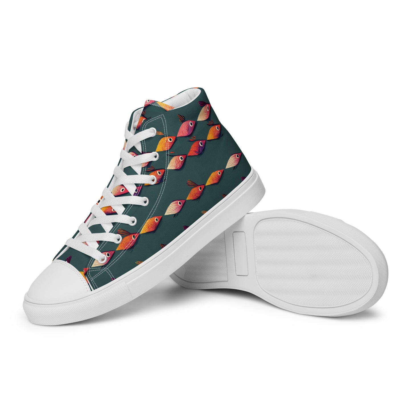 Brilliant Fish Brigade Men’s high top canvas shoes