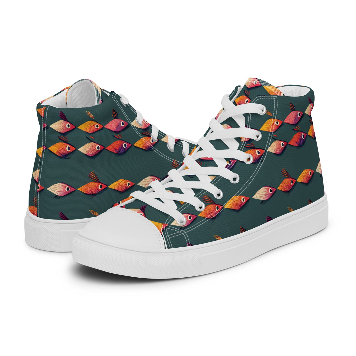 Brilliant Fish Brigade Men’s high top canvas shoes