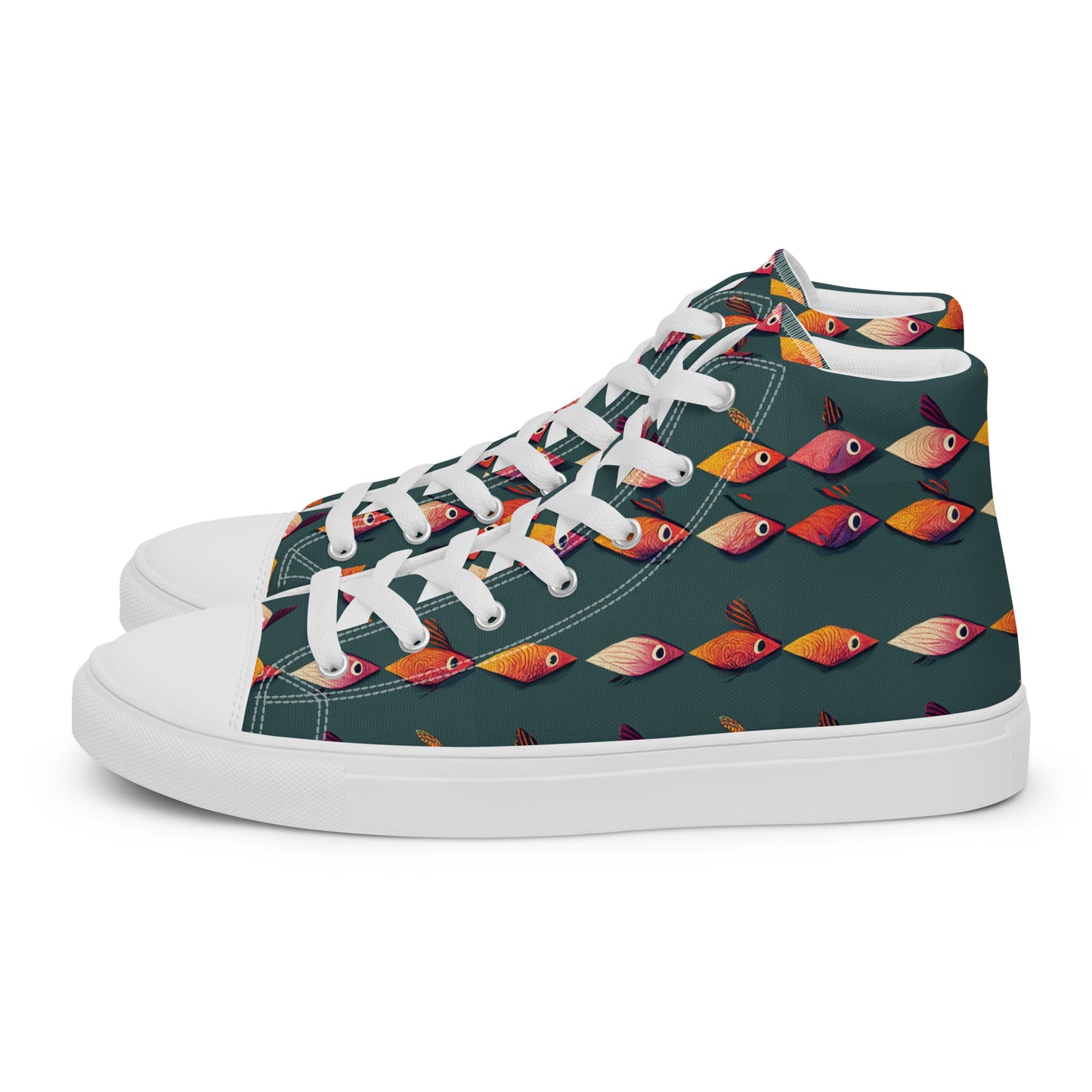 Brilliant Fish Brigade Men’s high top canvas shoes