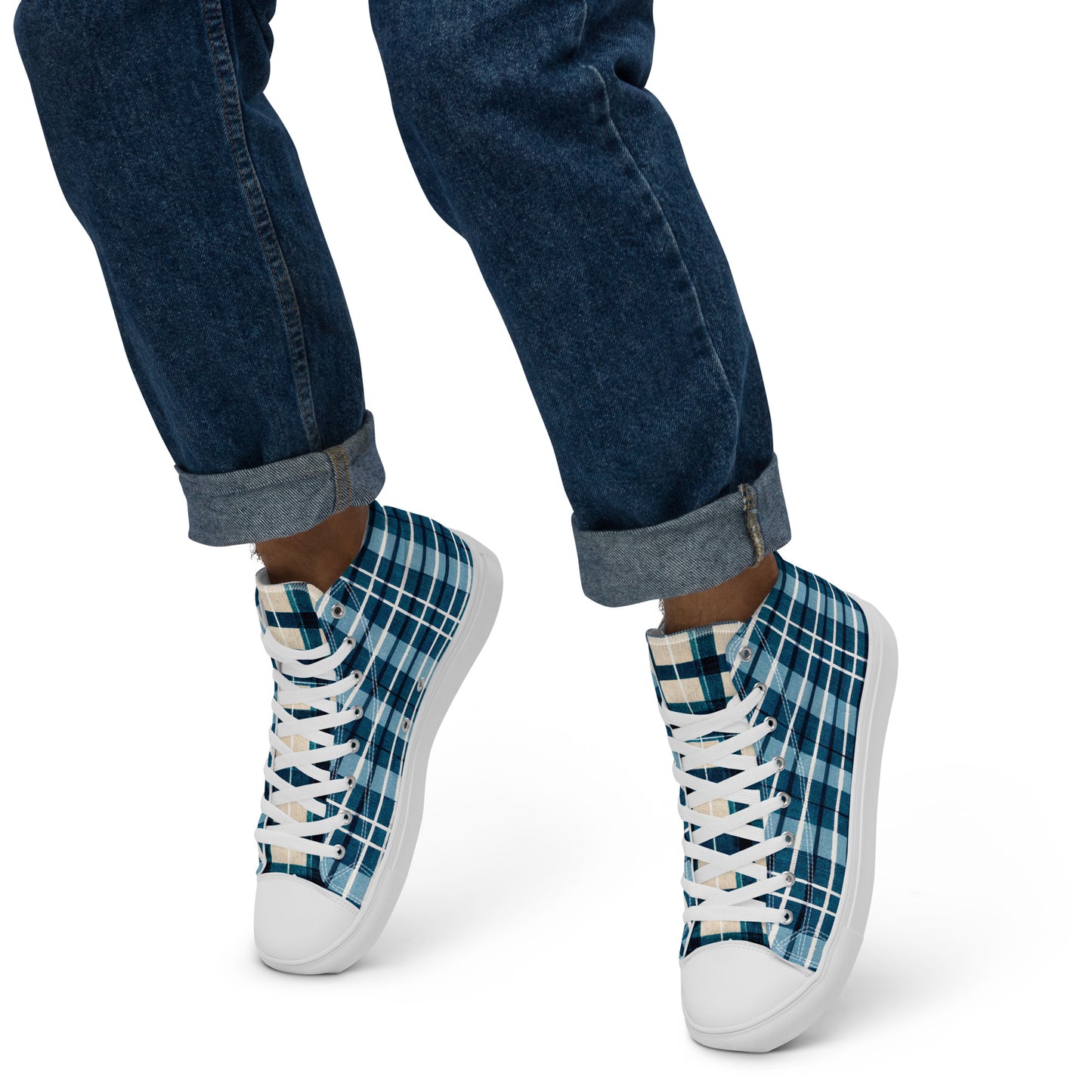 Scotsman’s Skyward Plaid Men’s high top canvas shoes