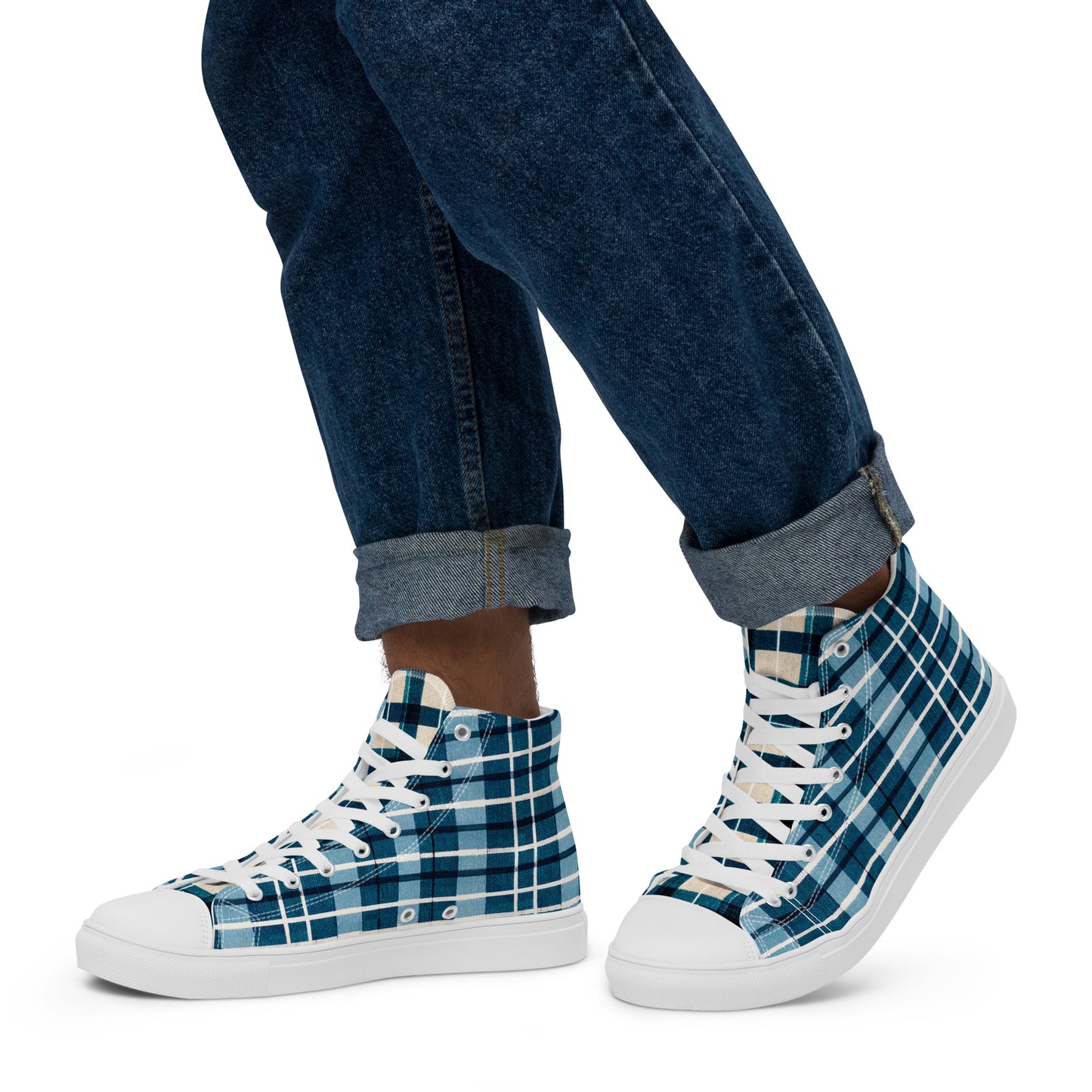 Scotsman’s Skyward Plaid Men’s high top canvas shoes