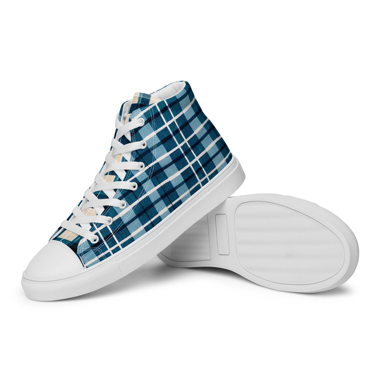 Scotsman’s Skyward Plaid Men’s high top canvas shoes