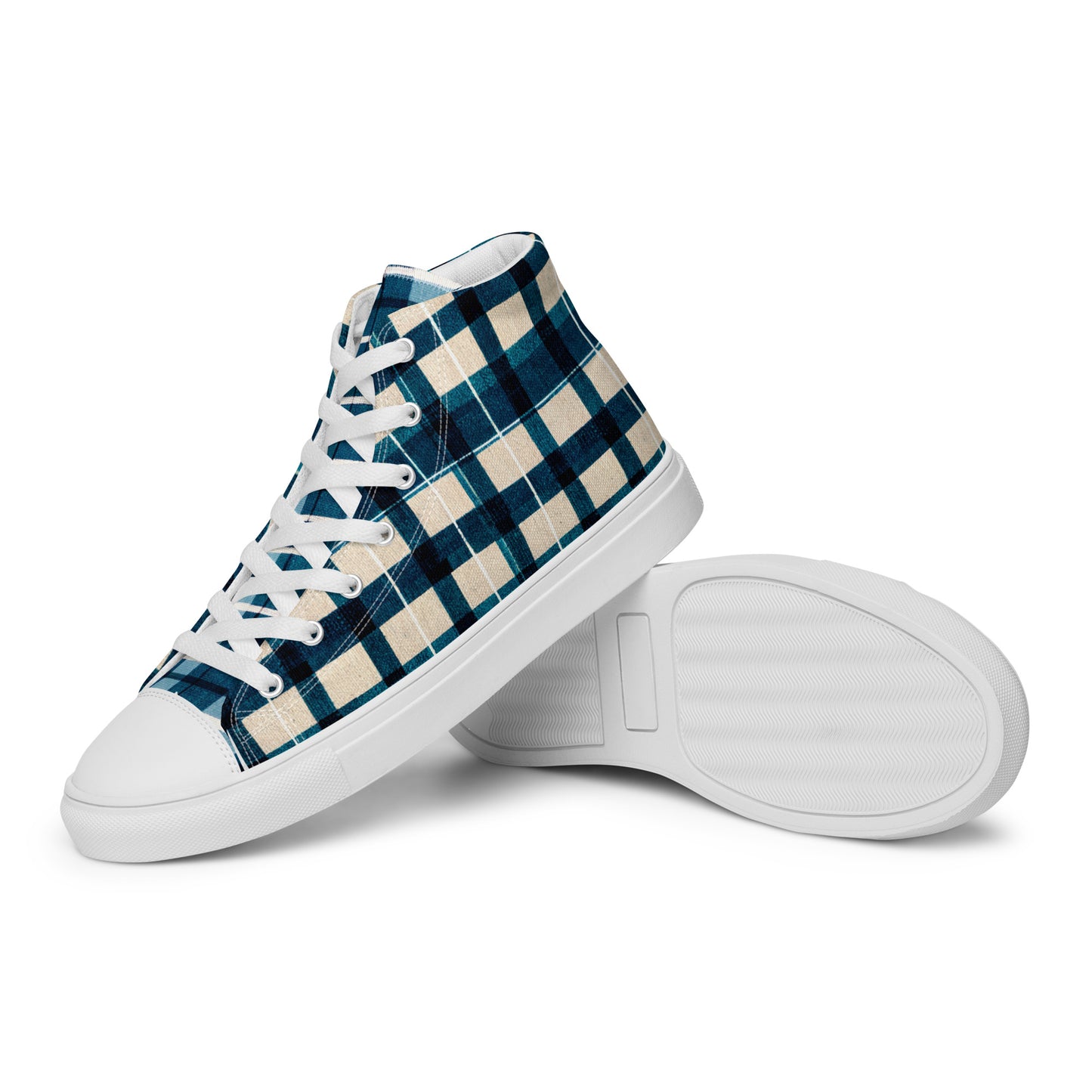 Frosty Glen Plaid Men’s high top canvas shoes