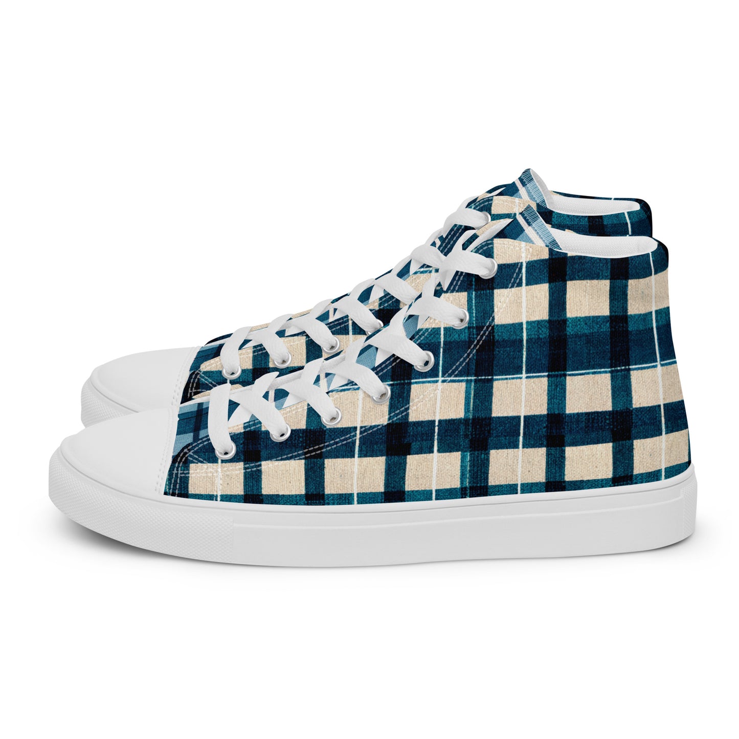 Frosty Glen Plaid Men’s high top canvas shoes