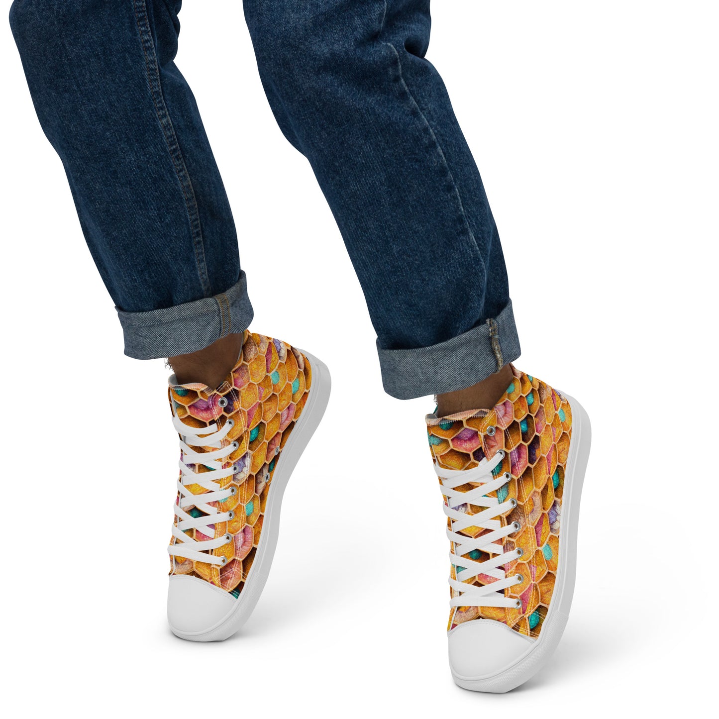 Buzzing With Color Men’s high top canvas shoes