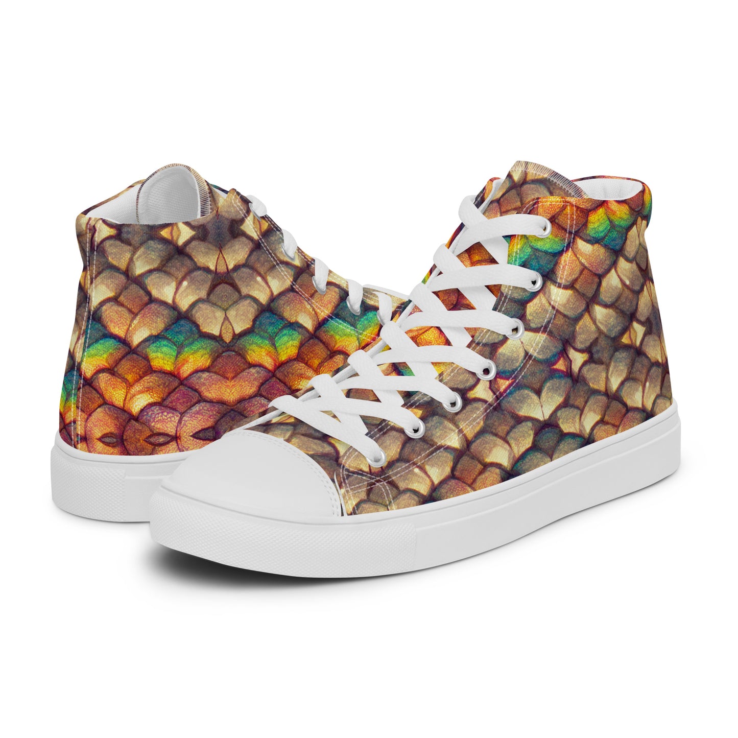 Cloeyra, the Radiant Aether Dragon Men’s high top canvas shoes