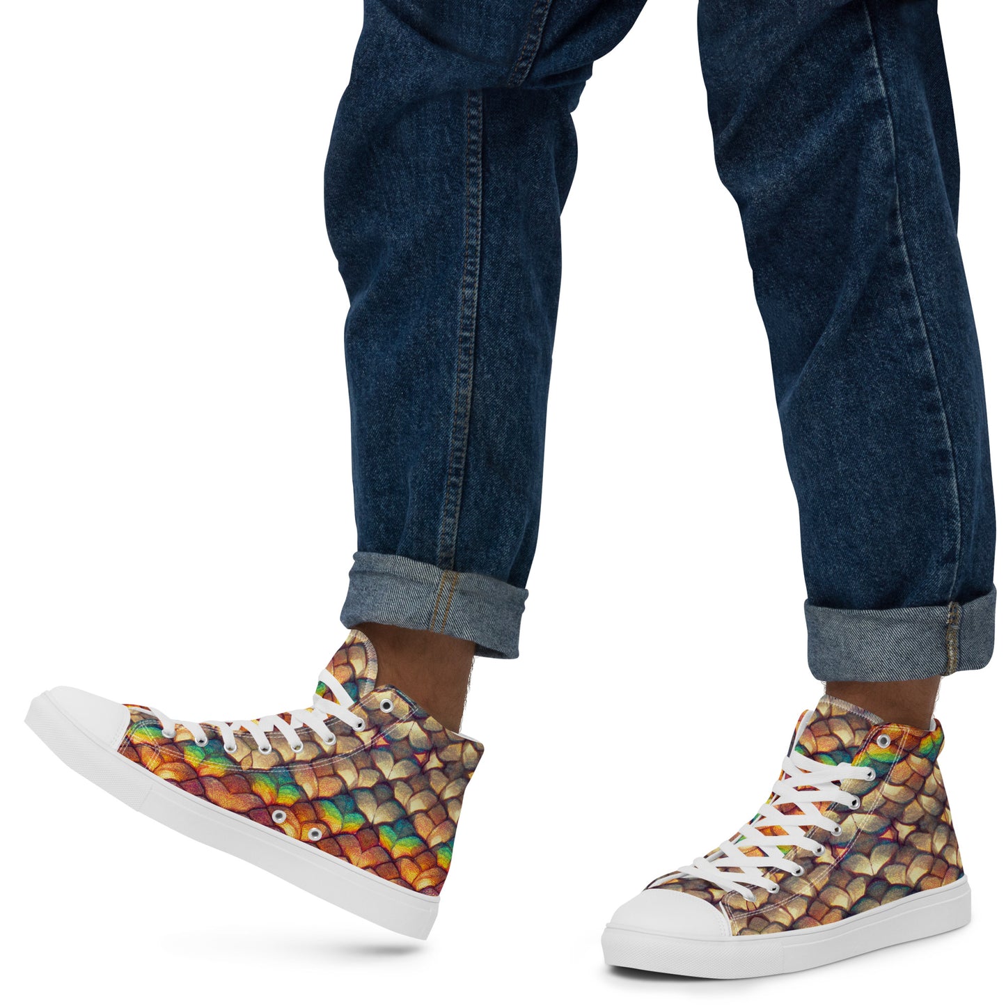 Cloeyra, the Radiant Aether Dragon Men’s high top canvas shoes