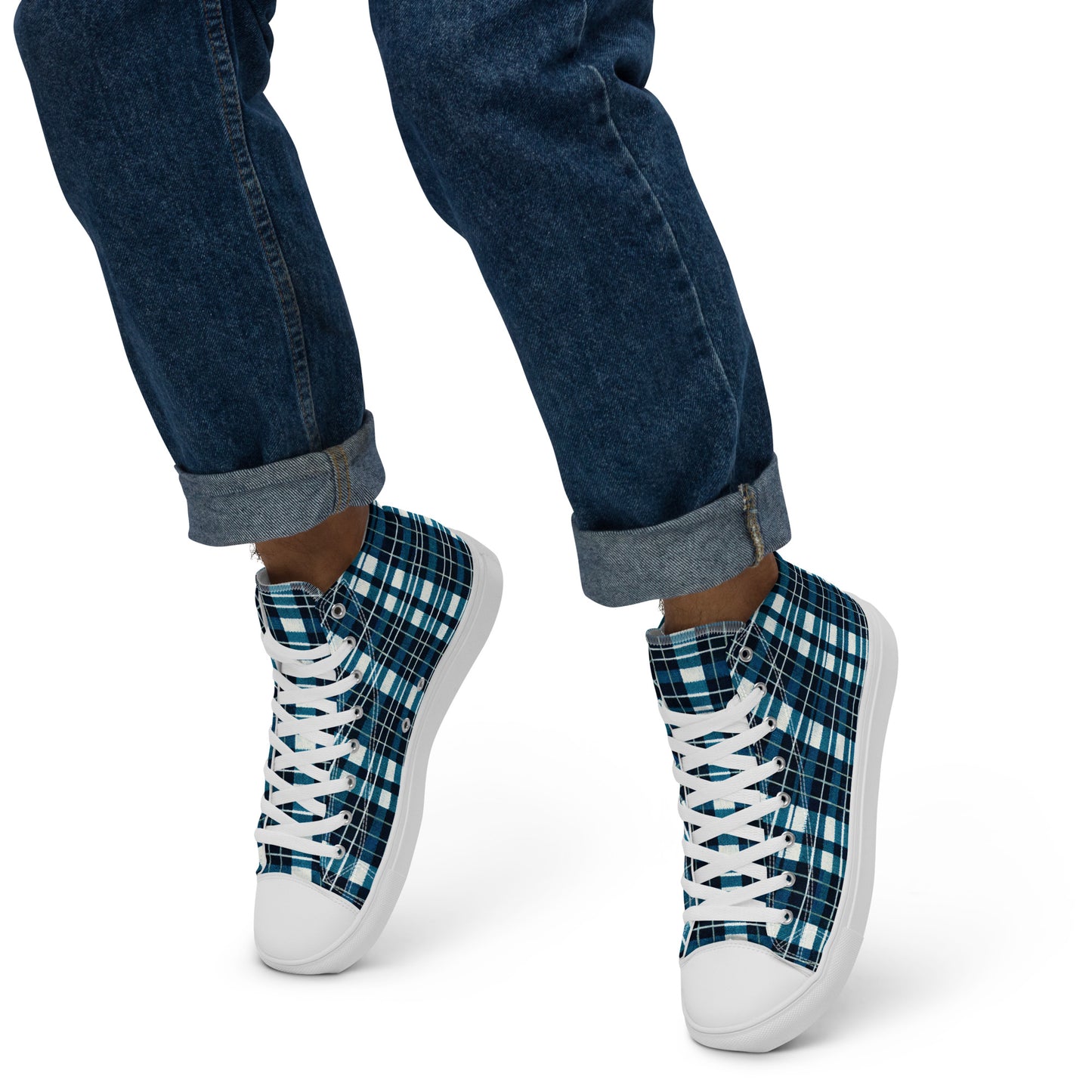 Highland Heritage Plaid Men’s high top canvas shoes