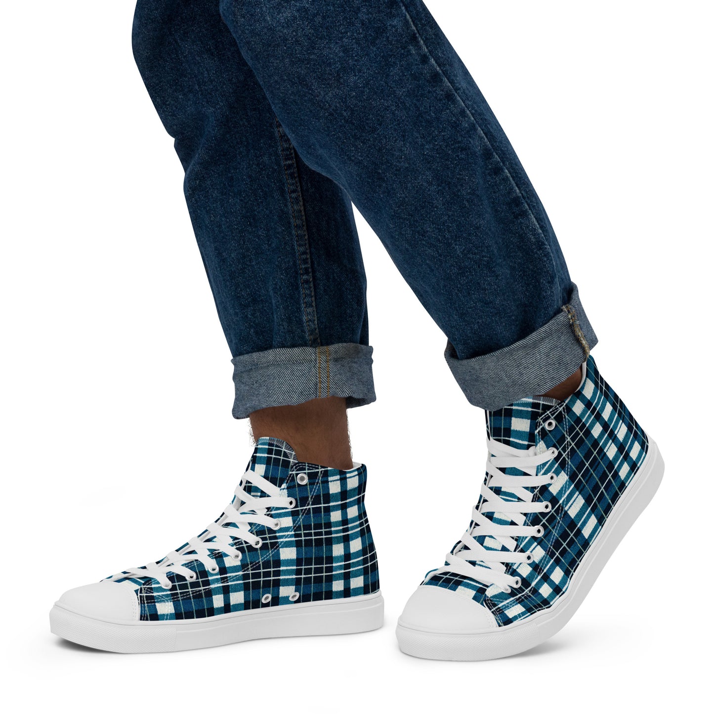 Highland Heritage Plaid Men’s high top canvas shoes