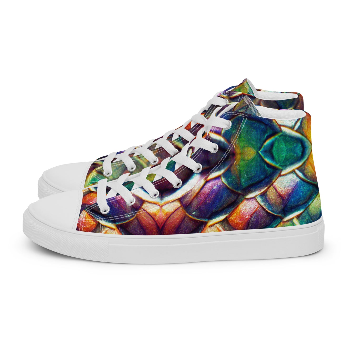 Margonithia, the Glittering Rainbow Sovereign Men’s high top canvas shoes