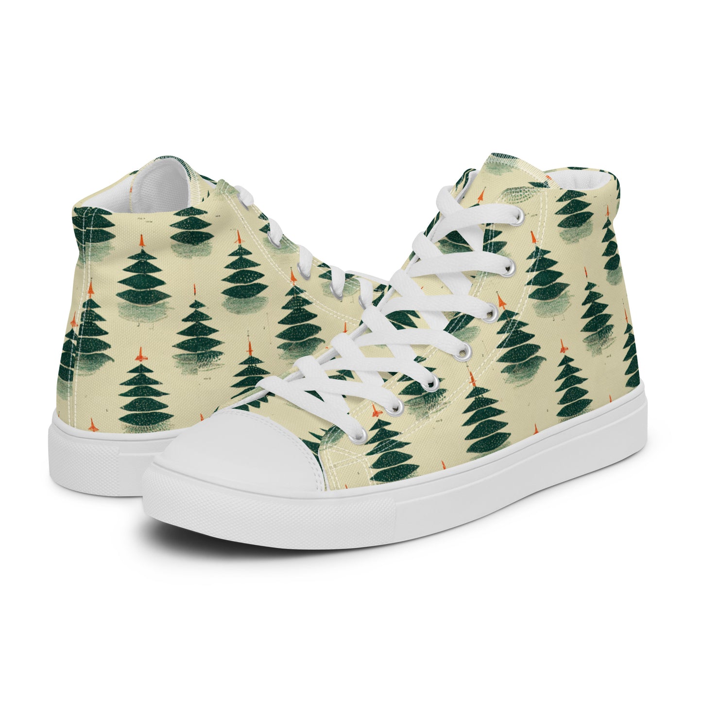 Merry Pine Parade Men’s high top canvas shoes