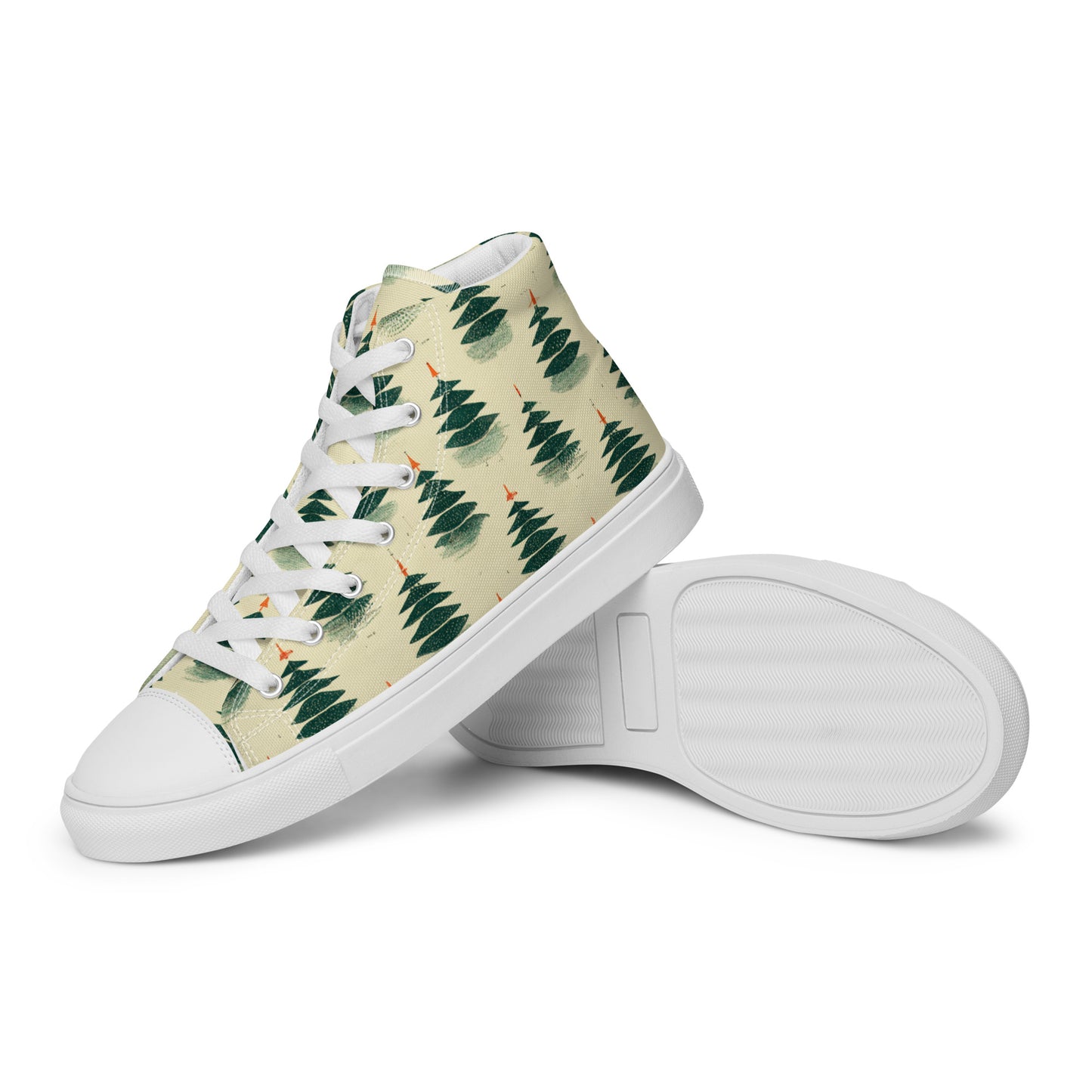 Merry Pine Parade Men’s high top canvas shoes