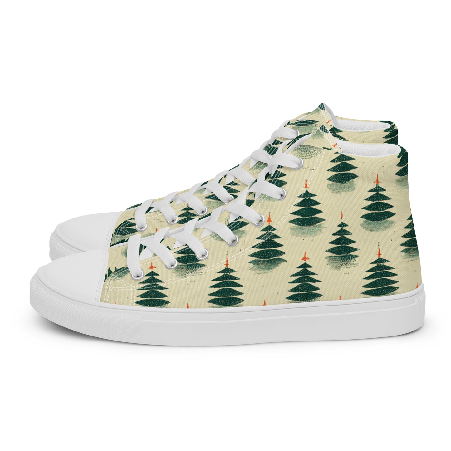 Merry Pine Parade Men’s high top canvas shoes