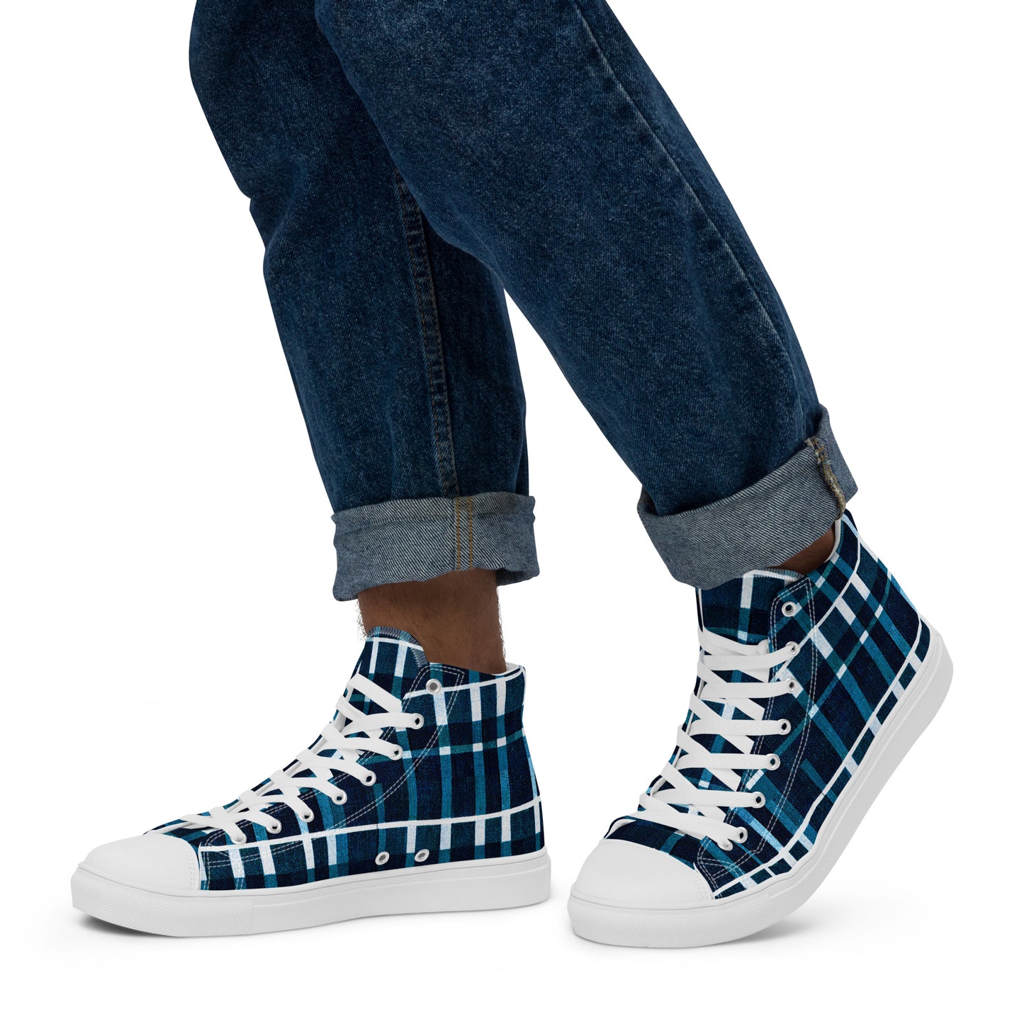 Royal Blue Scottish Heritage Men’s high top canvas shoes