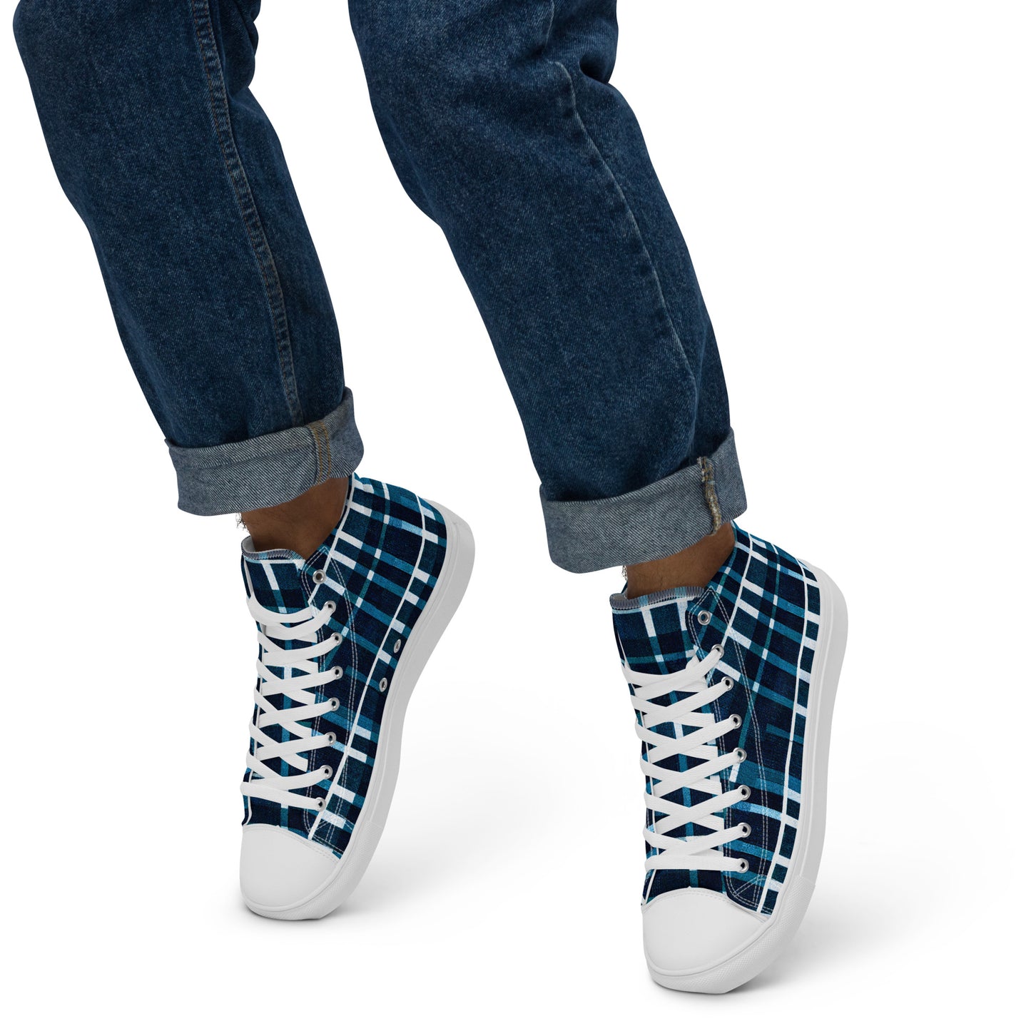 Royal Blue Scottish Heritage Men’s high top canvas shoes