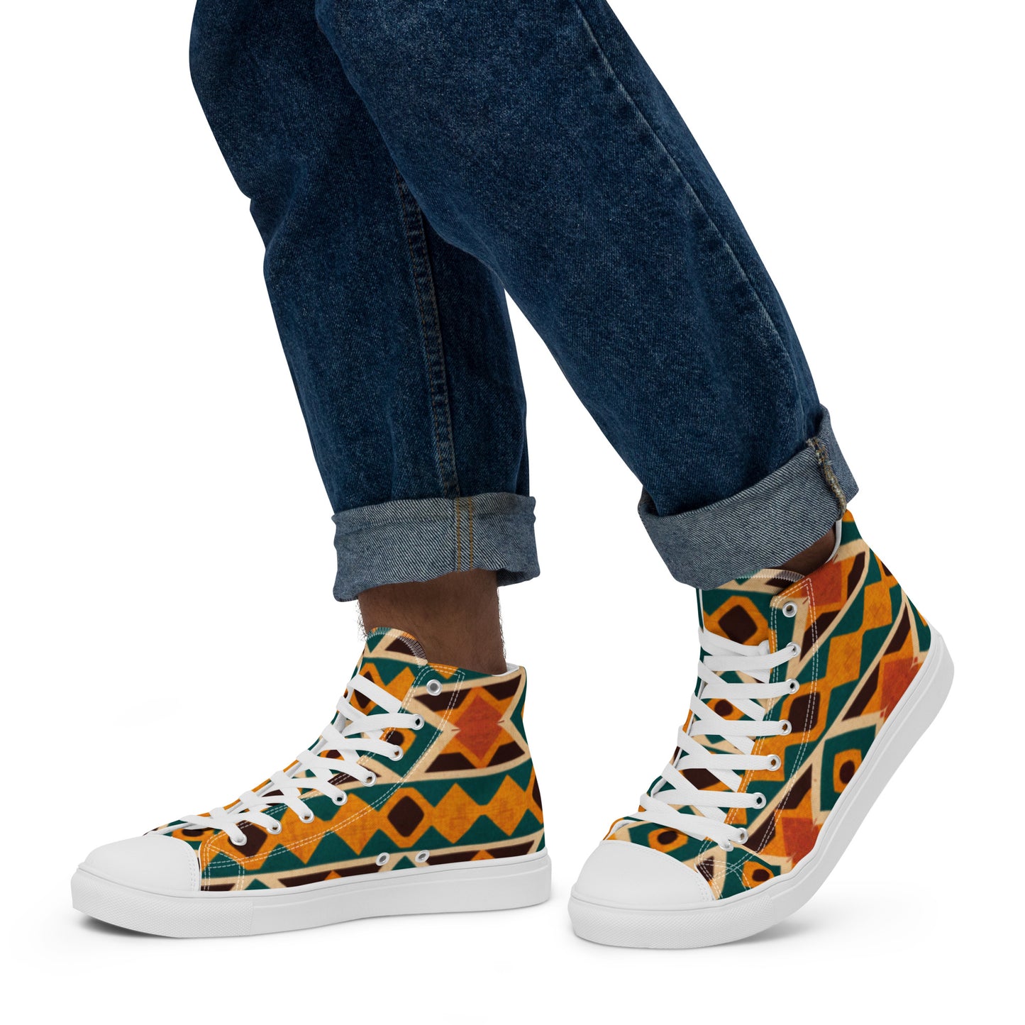 Tropical Diamond Tango Men’s high top canvas shoes