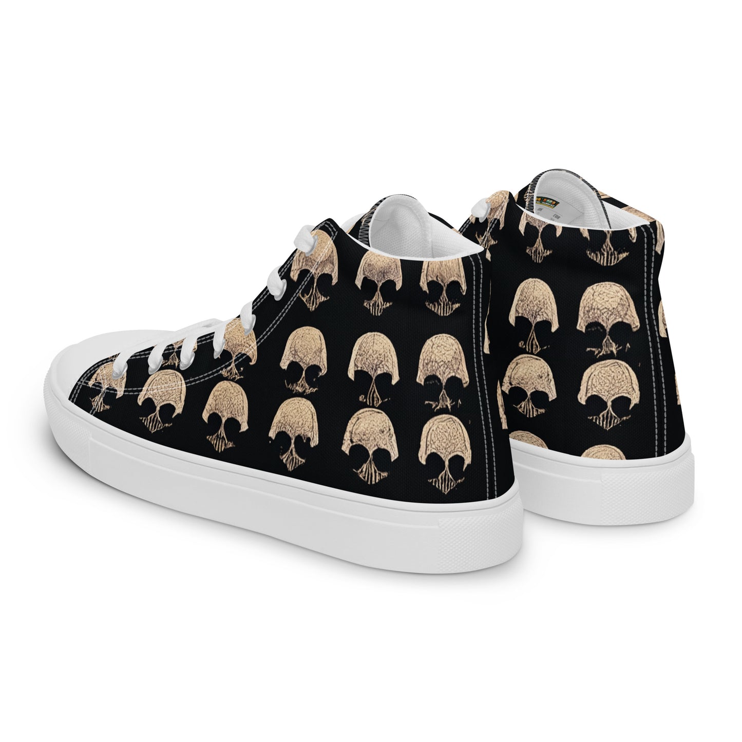 Skulls Grid Men’s high top canvas shoes