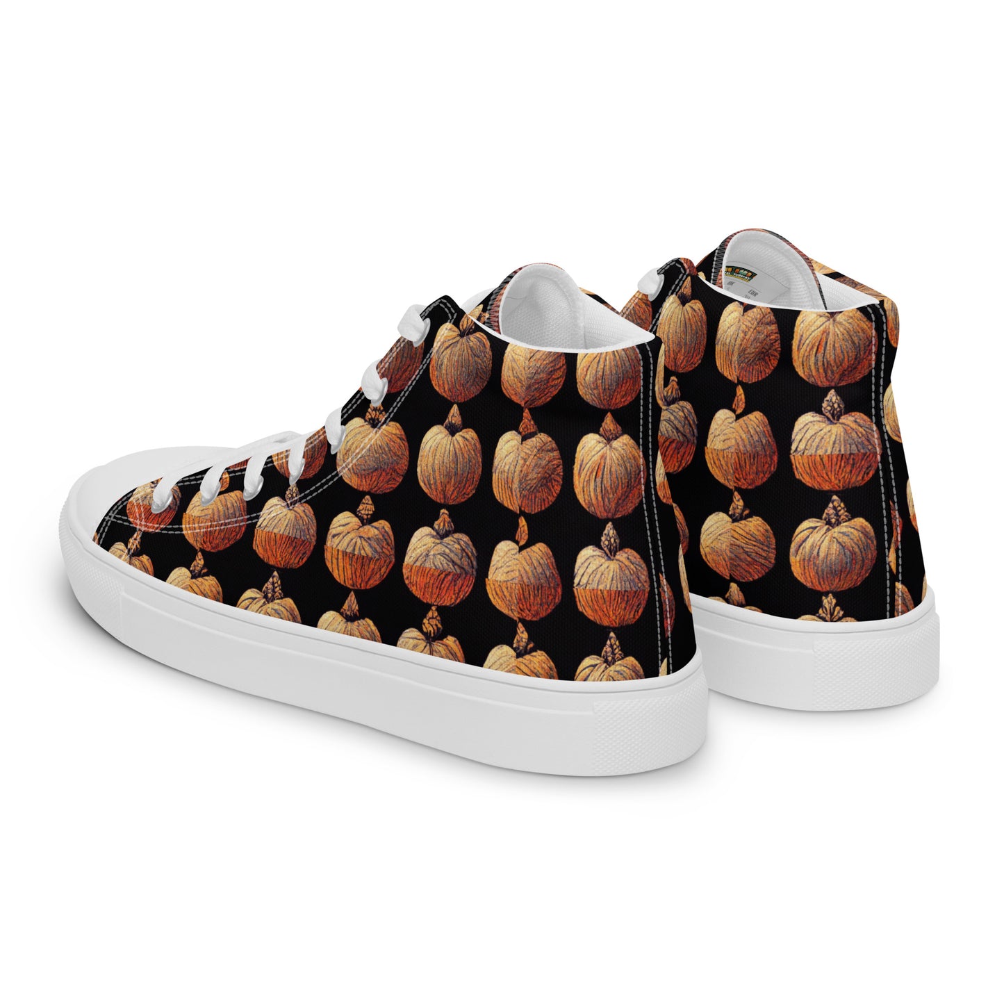 Pumpkin Spice Men’s high top canvas shoes