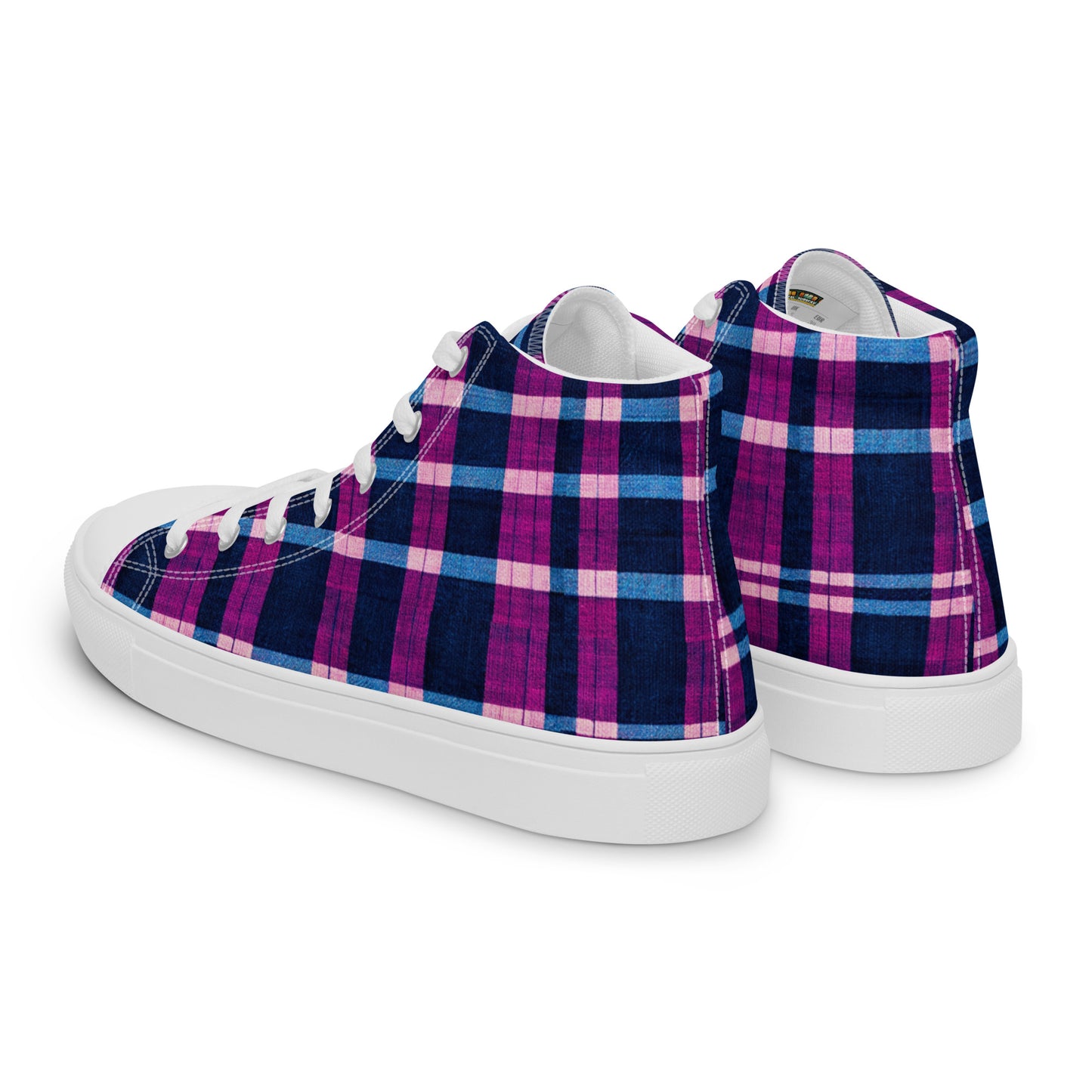 Royal Highlander Plaid Men’s high top canvas shoes