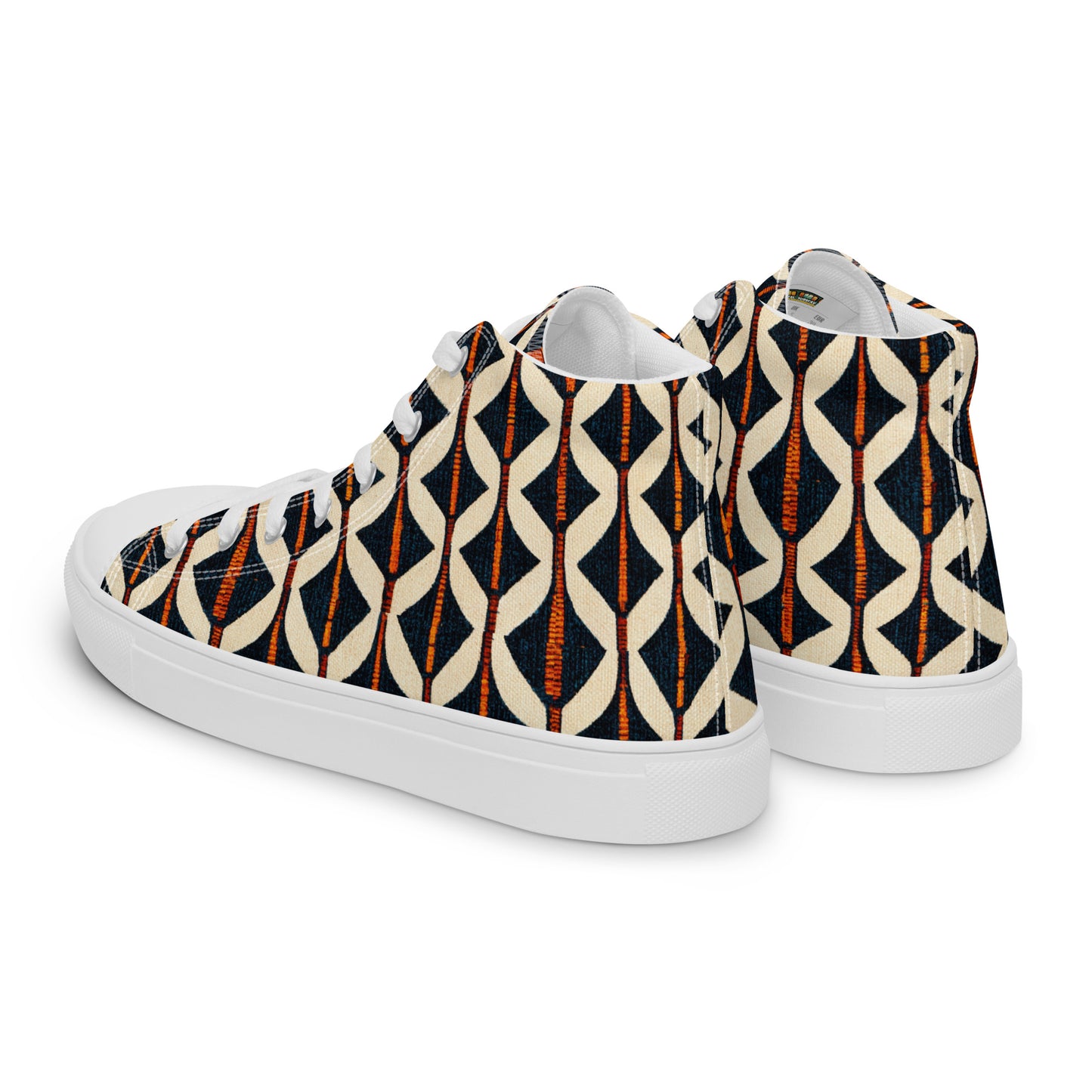 Tribal Tones in Harmony Men’s high top canvas shoes