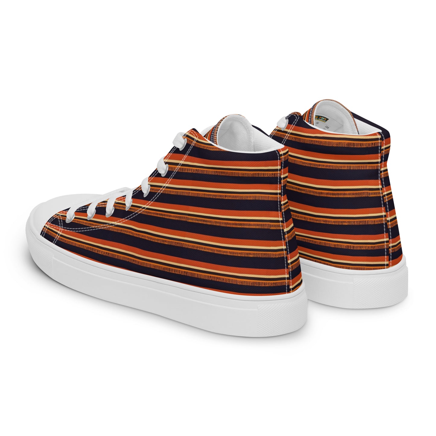 Savanna Sunset Stitches Men’s high top canvas shoes