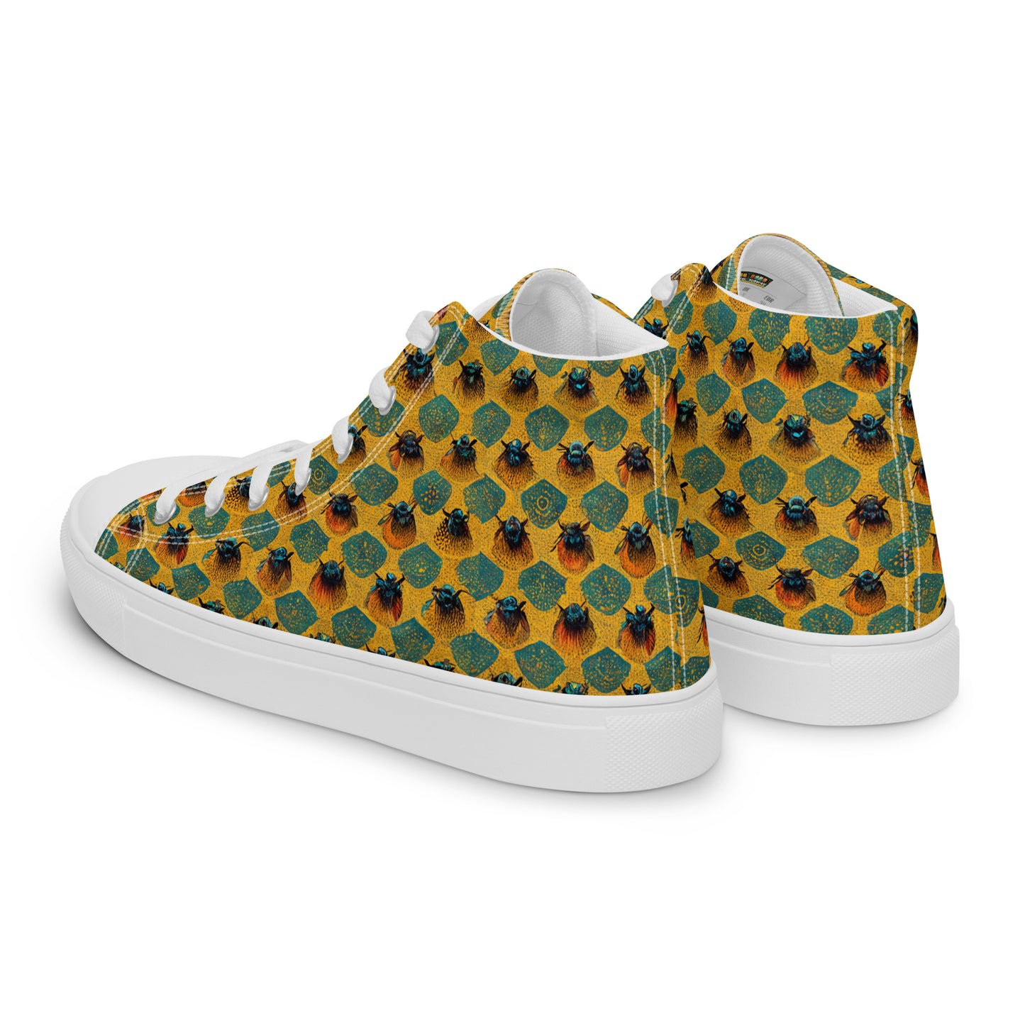 Honeycomb Whispers Men’s high top canvas shoes