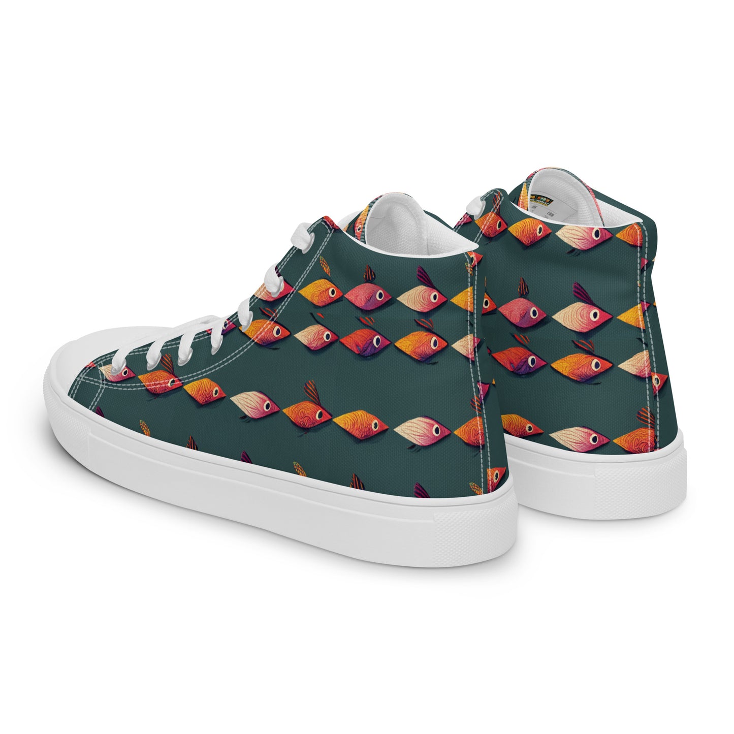 Brilliant Fish Brigade Men’s high top canvas shoes