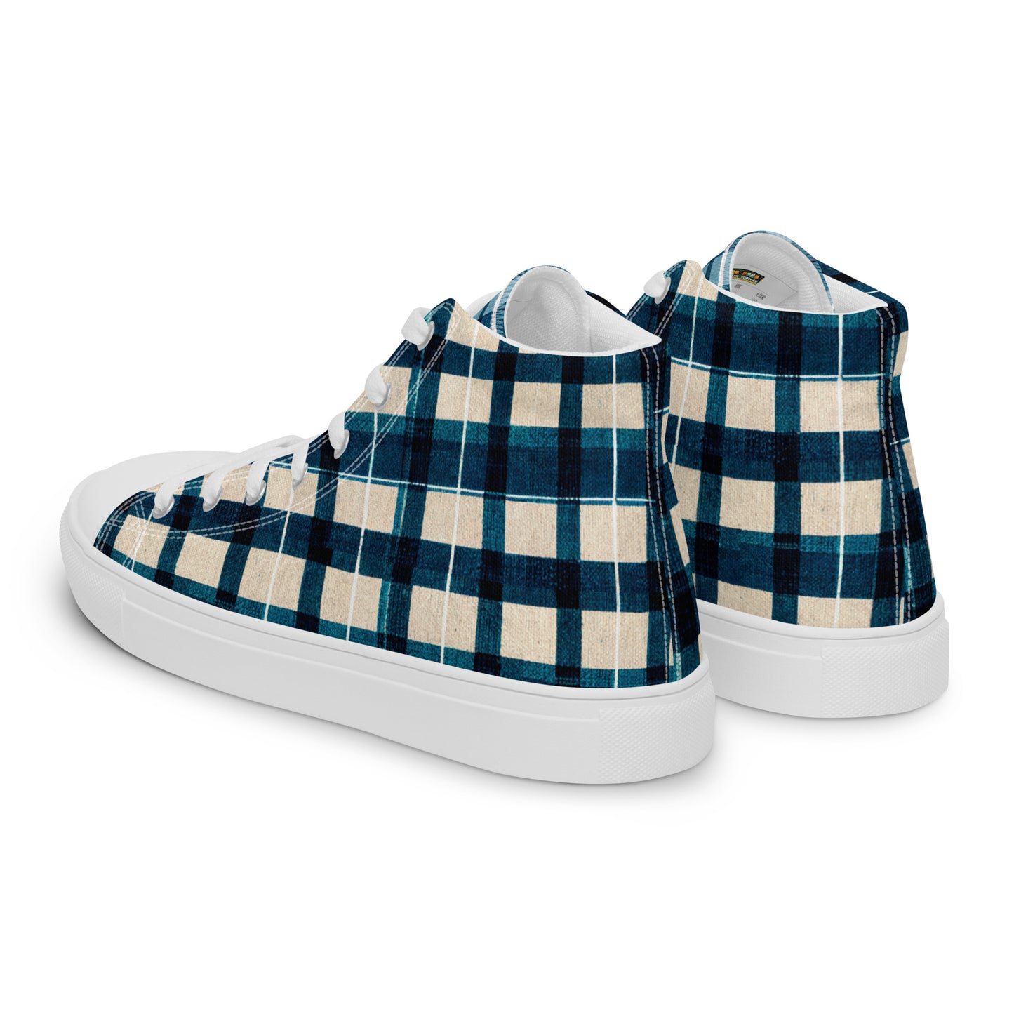 Frosty Glen Plaid Men’s high top canvas shoes