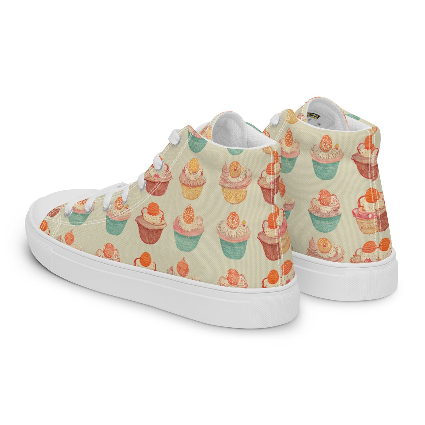 Cupcakery Men’s high top canvas shoes