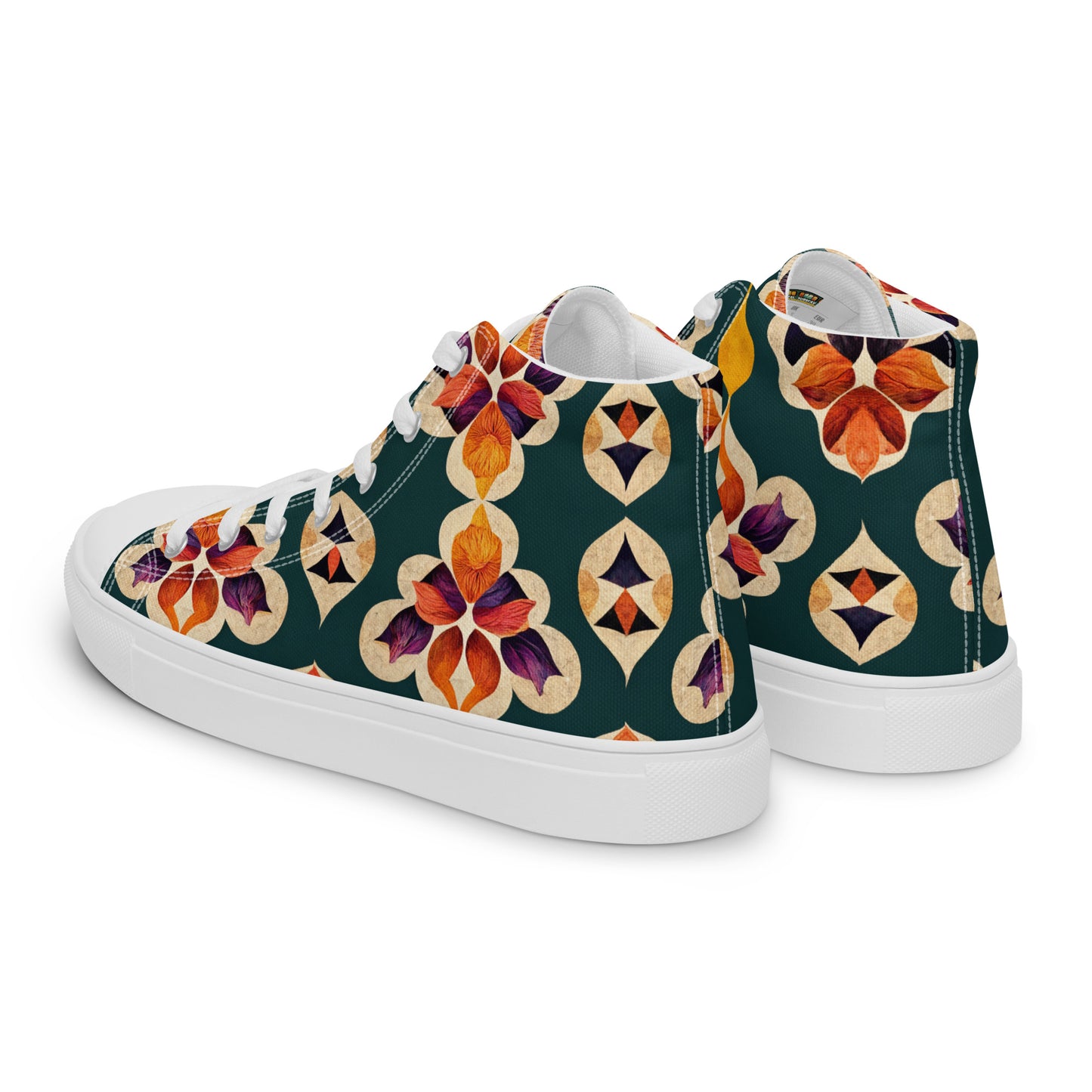 Ifrane’s Rainbow Blossoms Men’s high top canvas shoes