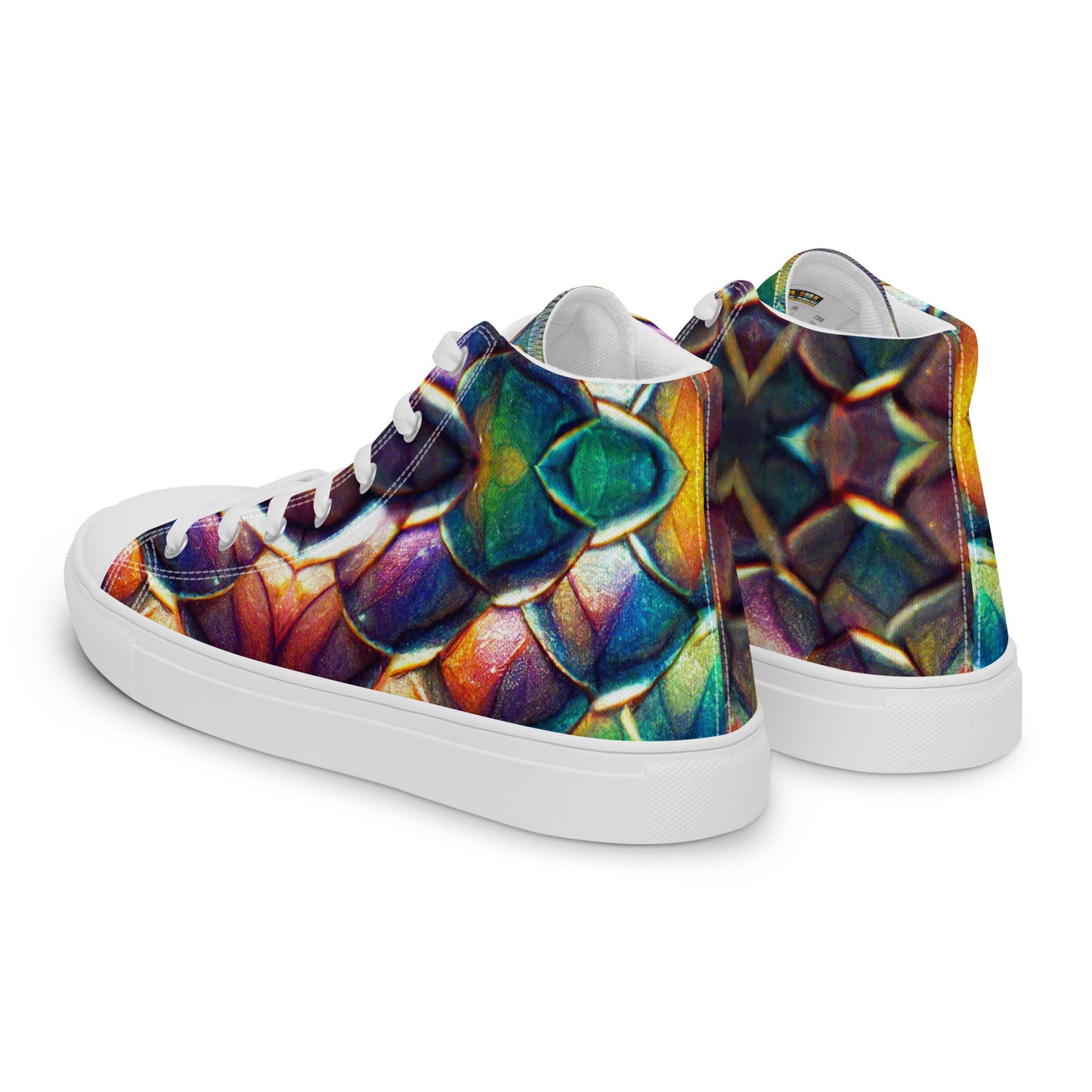 Margonithia, the Glittering Rainbow Sovereign Men’s high top canvas shoes