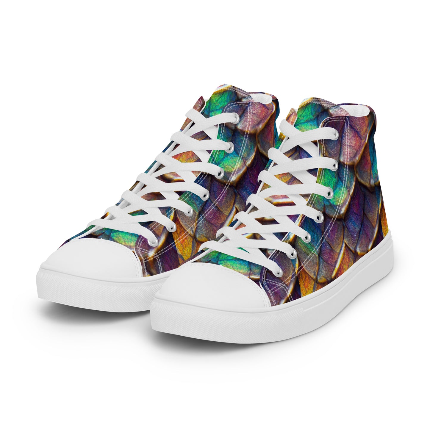 Joannesong, the Prismatic Wilderness Muse Men’s high top canvas shoes