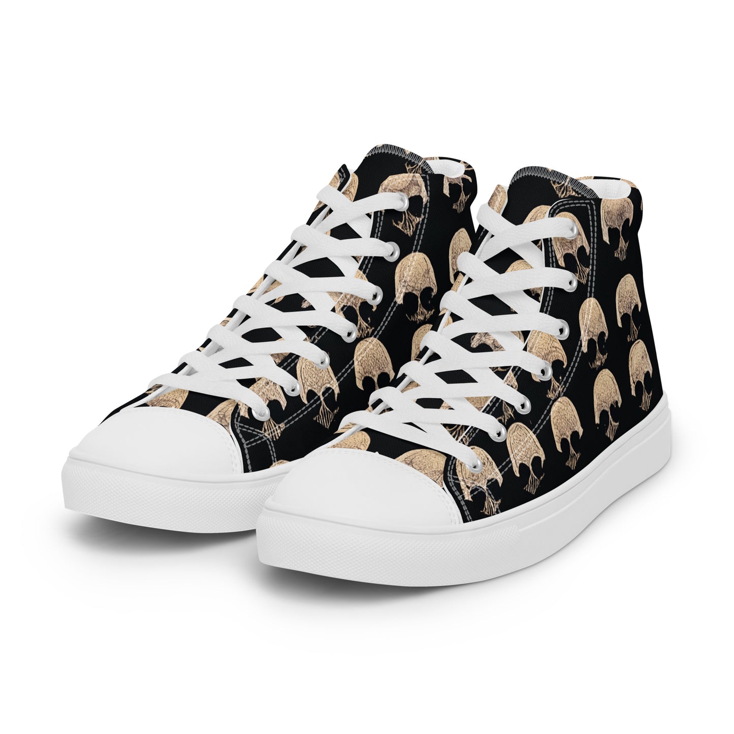 Skulls Grid Men’s high top canvas shoes