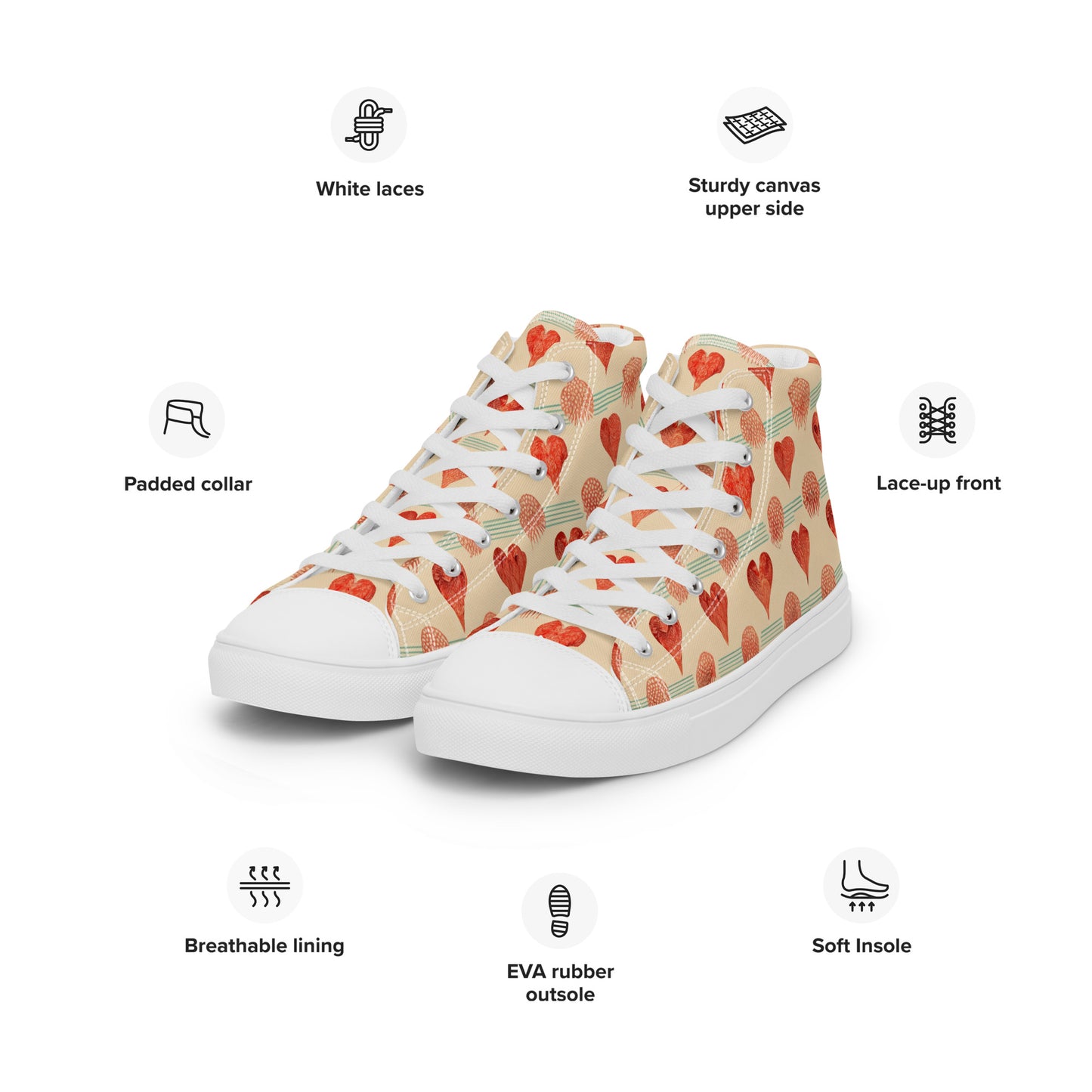 Loves Prints Men’s high top canvas shoes