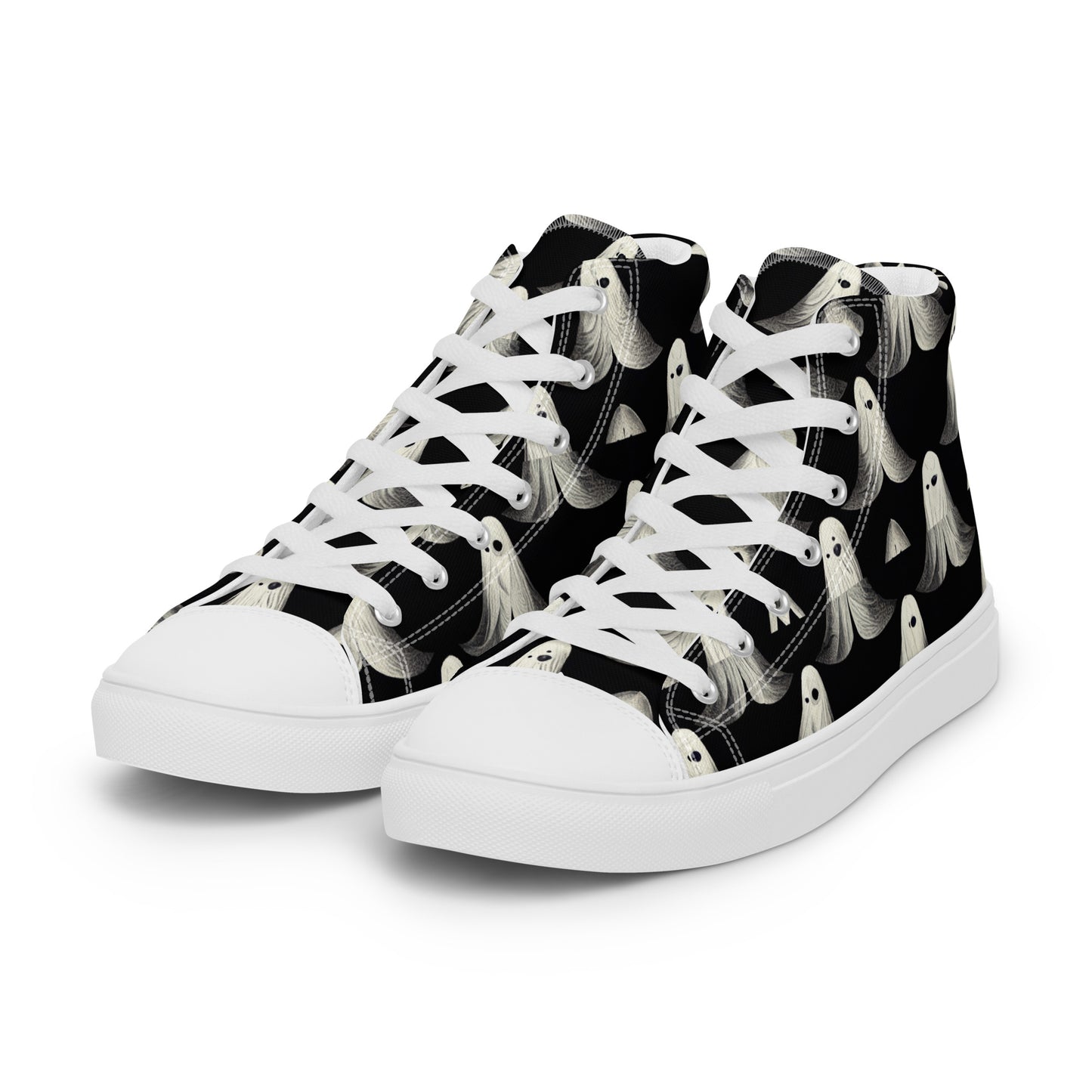 Ghostly Illusions Men’s high top canvas shoes