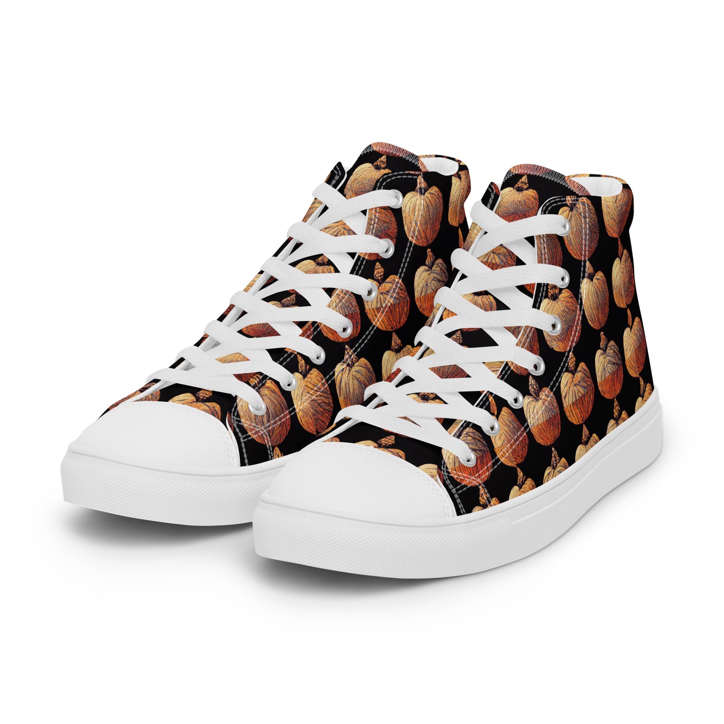 Pumpkin Spice Men’s high top canvas shoes