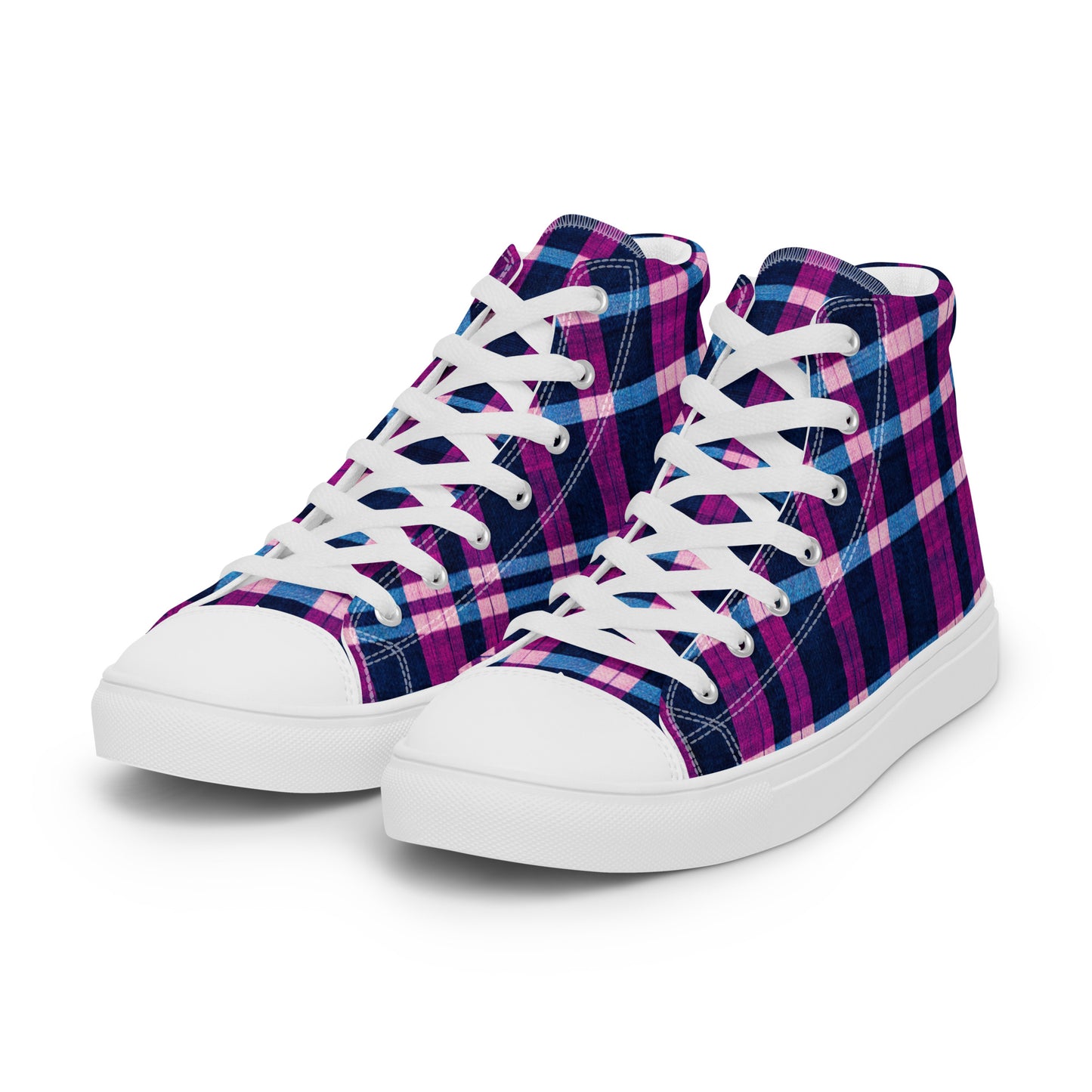 Royal Highlander Plaid Men’s high top canvas shoes