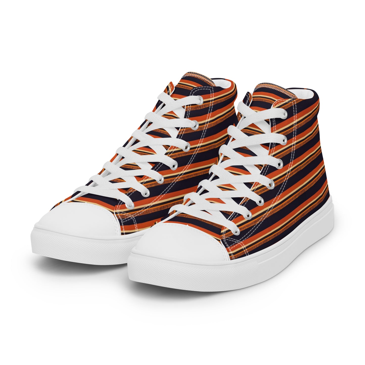 Savanna Sunset Stitches Men’s high top canvas shoes