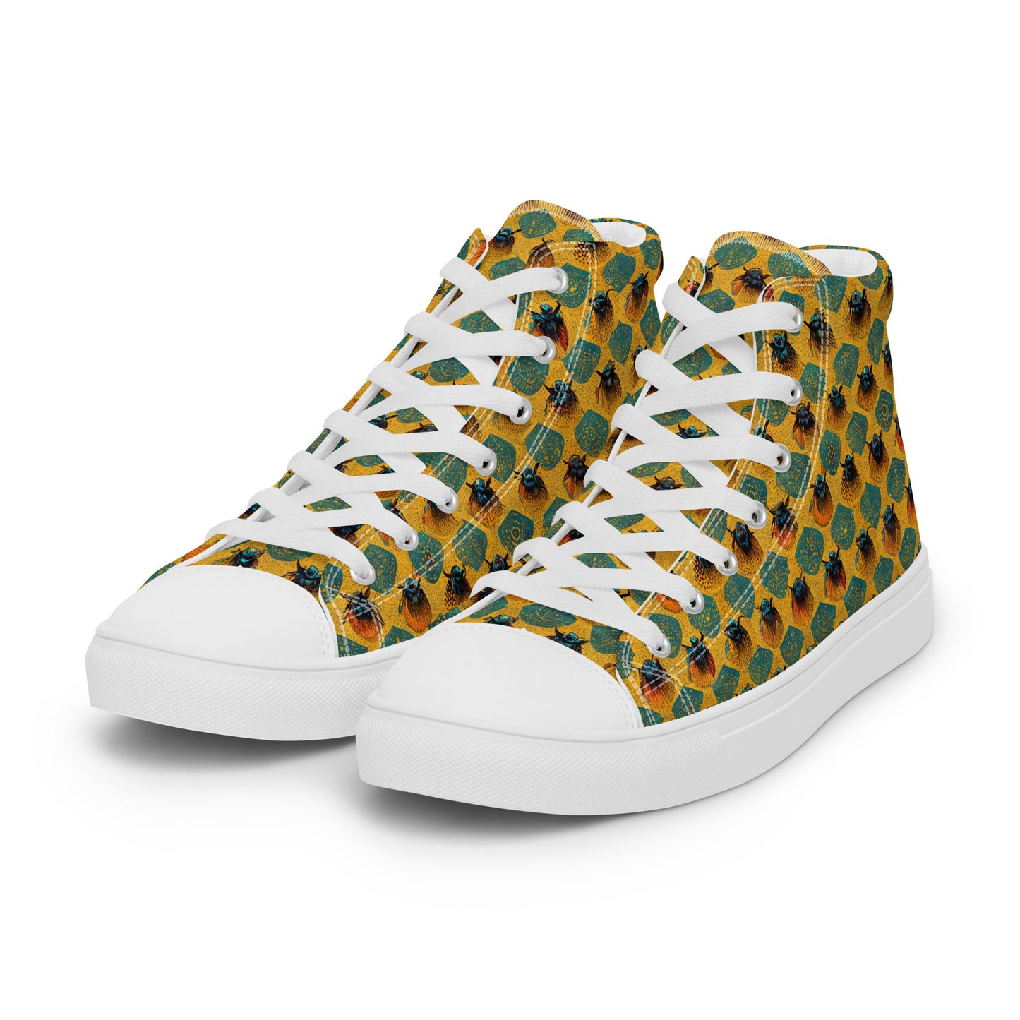 Honeycomb Whispers Men’s high top canvas shoes