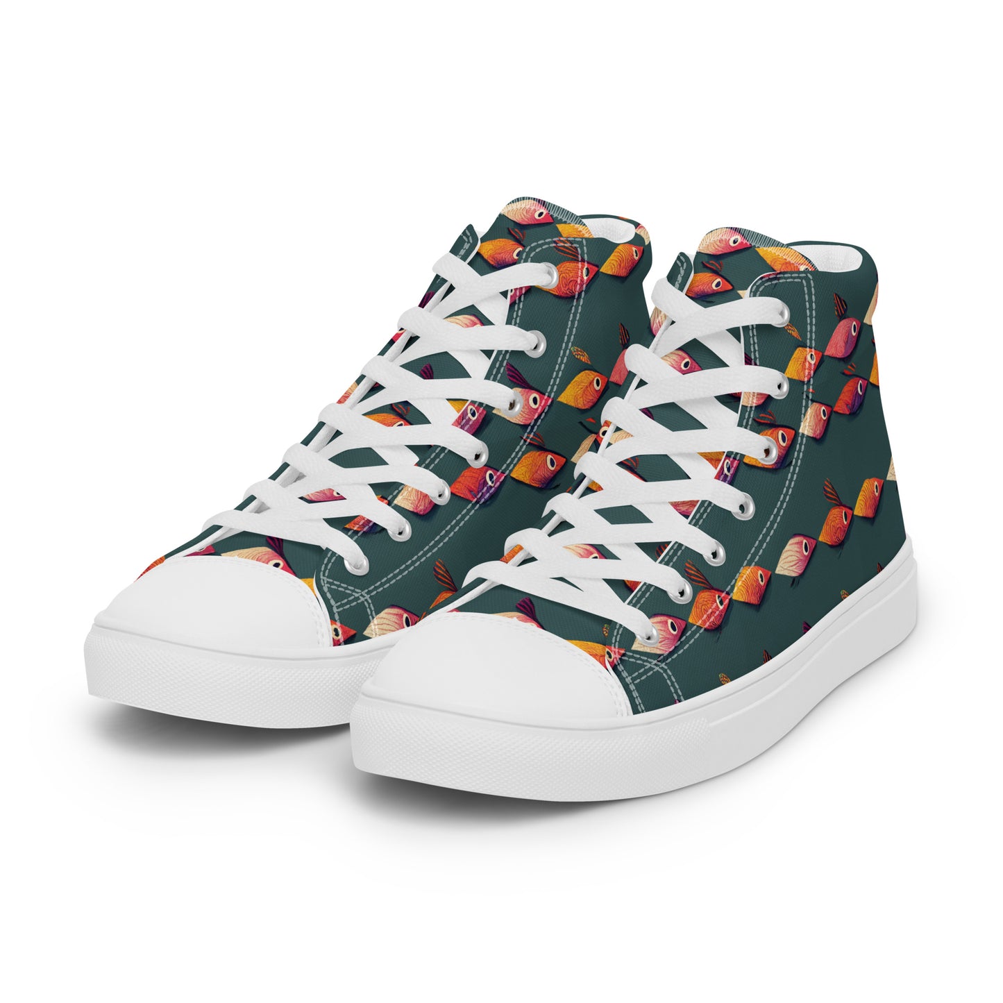 Brilliant Fish Brigade Men’s high top canvas shoes