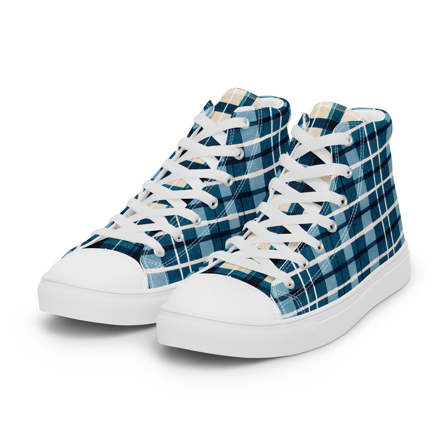 Scotsman’s Skyward Plaid Men’s high top canvas shoes