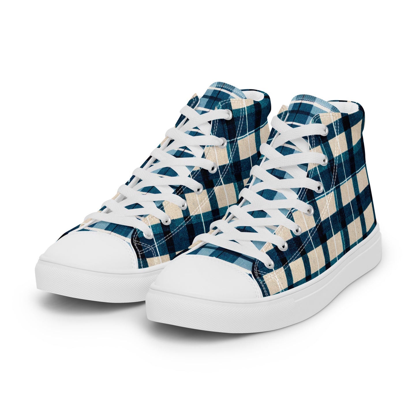 Frosty Glen Plaid Men’s high top canvas shoes